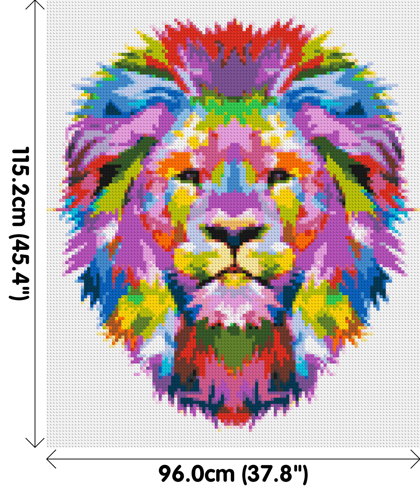 Regal Lion Colourful Pop Art - Brick Art Mosaic Kit 5x6 large