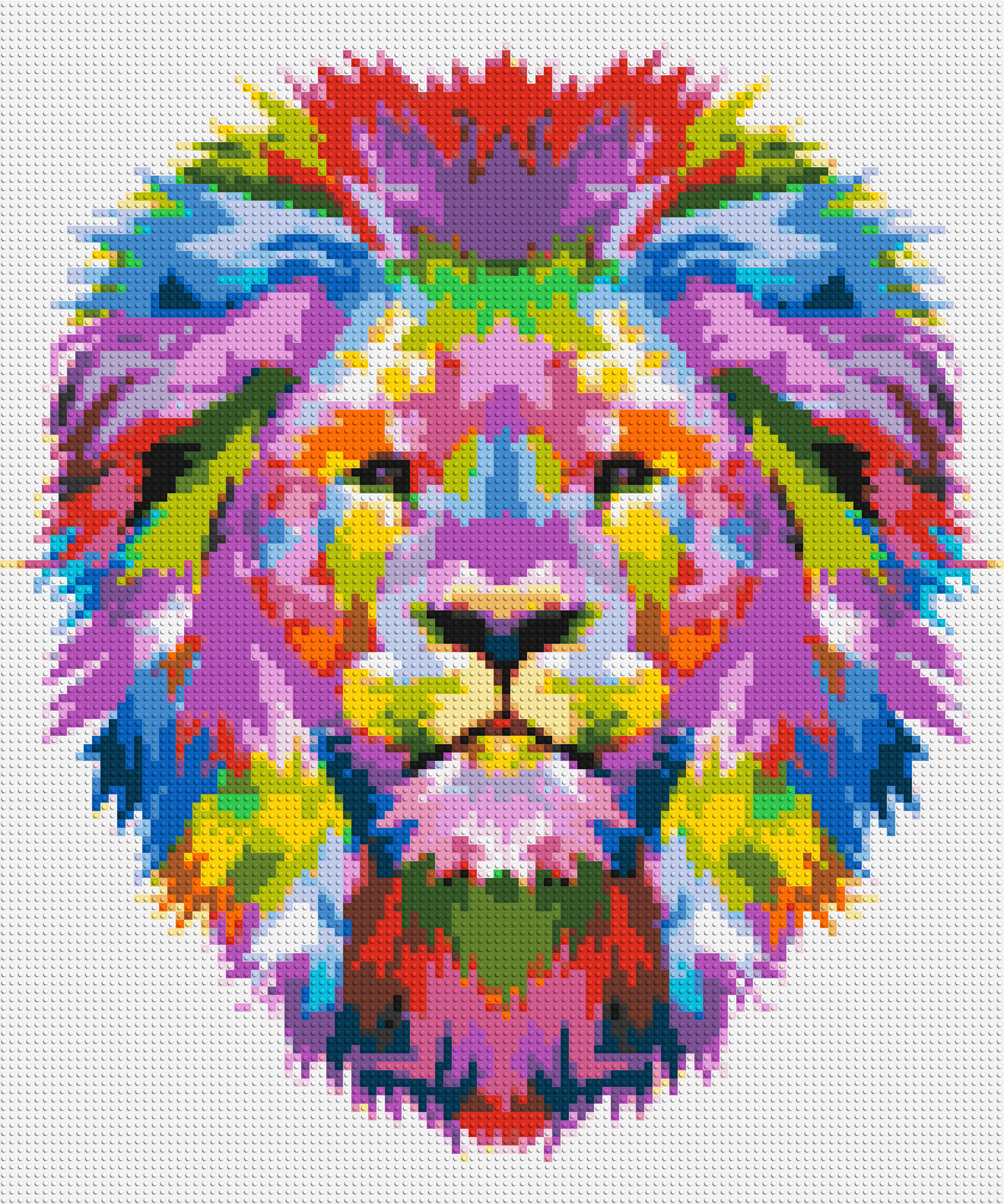 Regal Lion Colourful Pop Art - Brick Art Mosaic Kit 5x6 large