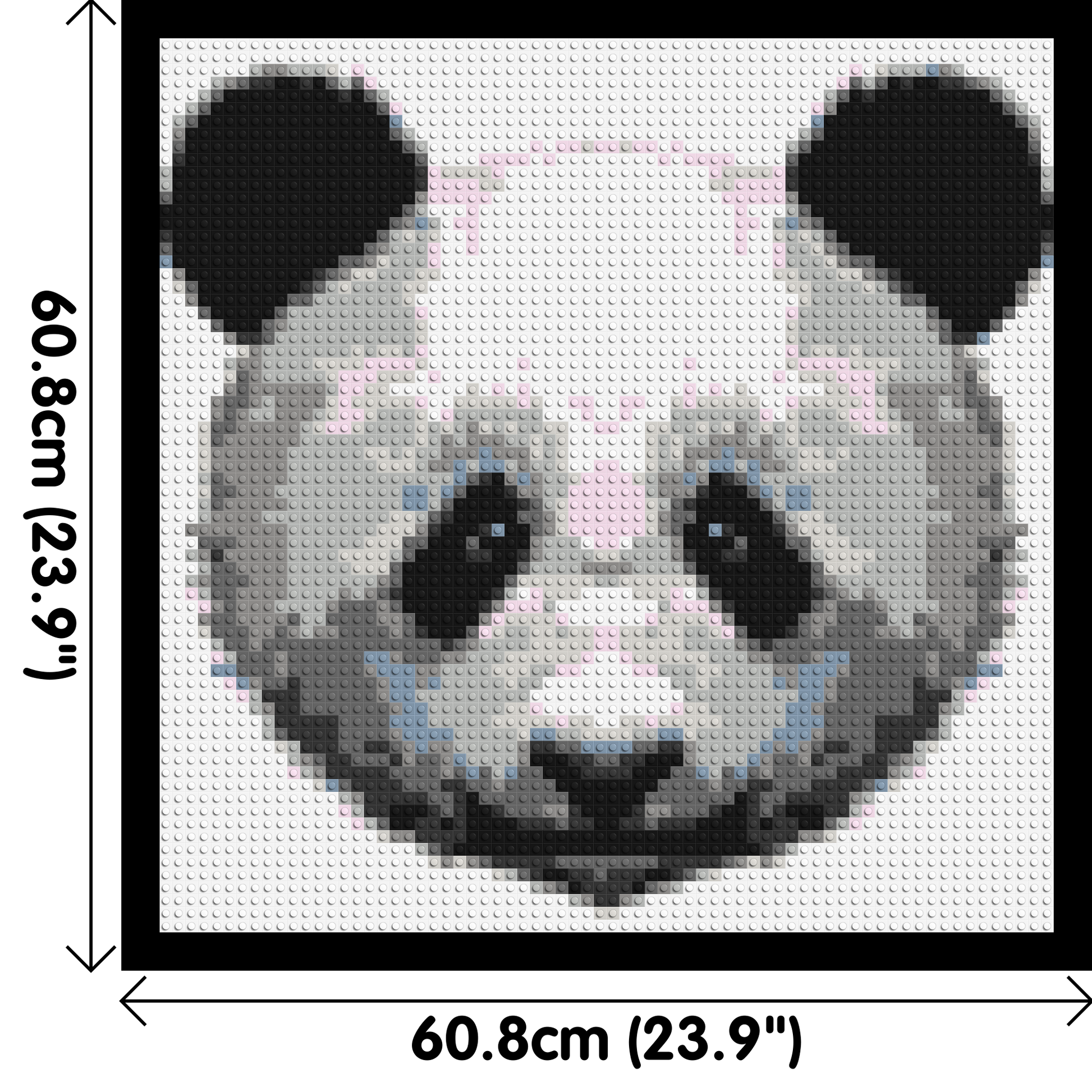 Panda - Brick Art Mosaic Kit 3x3 dimensions with frame