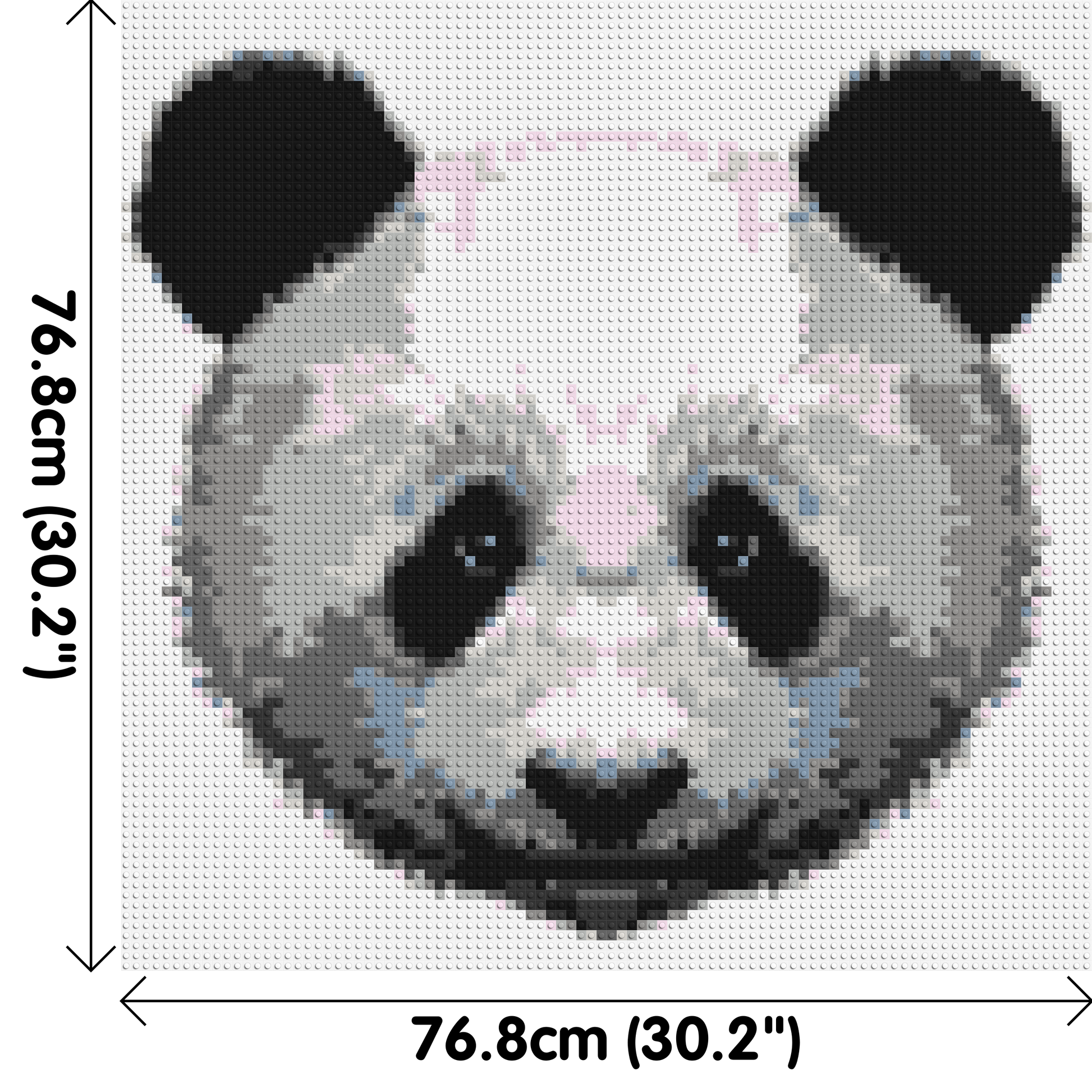 Panda - Brick Art Mosaic Kit 4x4 dimensions