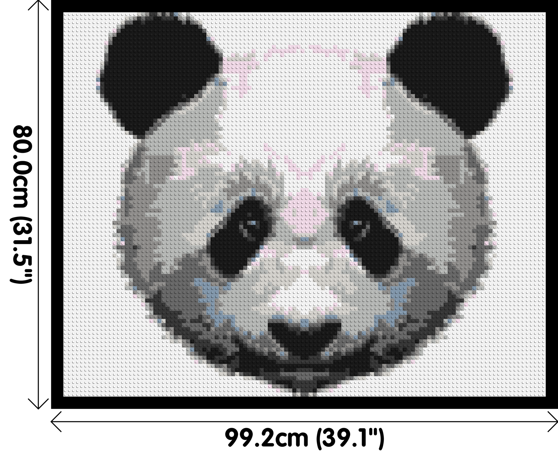 Panda - Brick Art Mosaic Kit 5x4 dimensions with frame