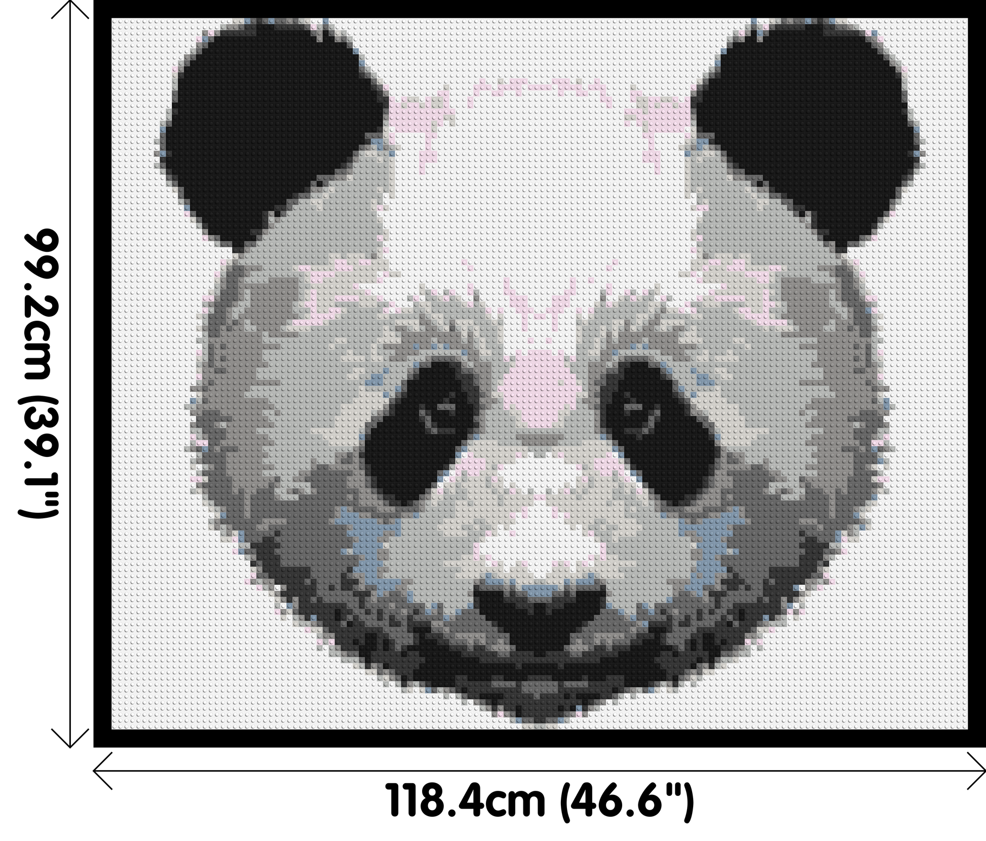 Panda - Brick Art Mosaic Kit 6x5 dimensions with frame