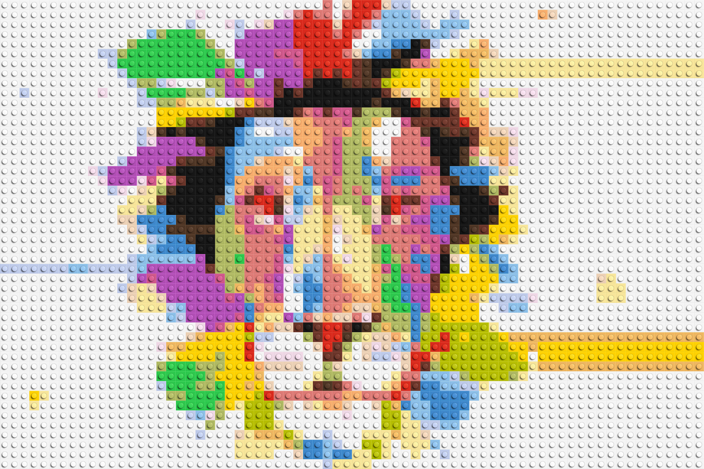 Abstract Lion Colourful Pop Art - Brick Art Mosaic Kit 3x2 large