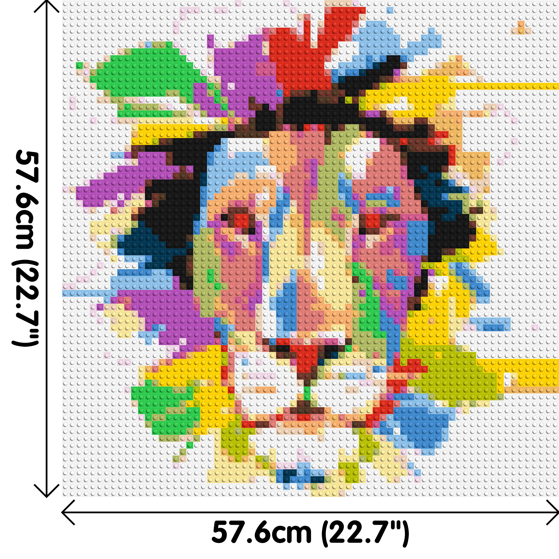 Abstract Lion Colourful Pop Art - Brick Art Mosaic Kit 3x3 dimensions