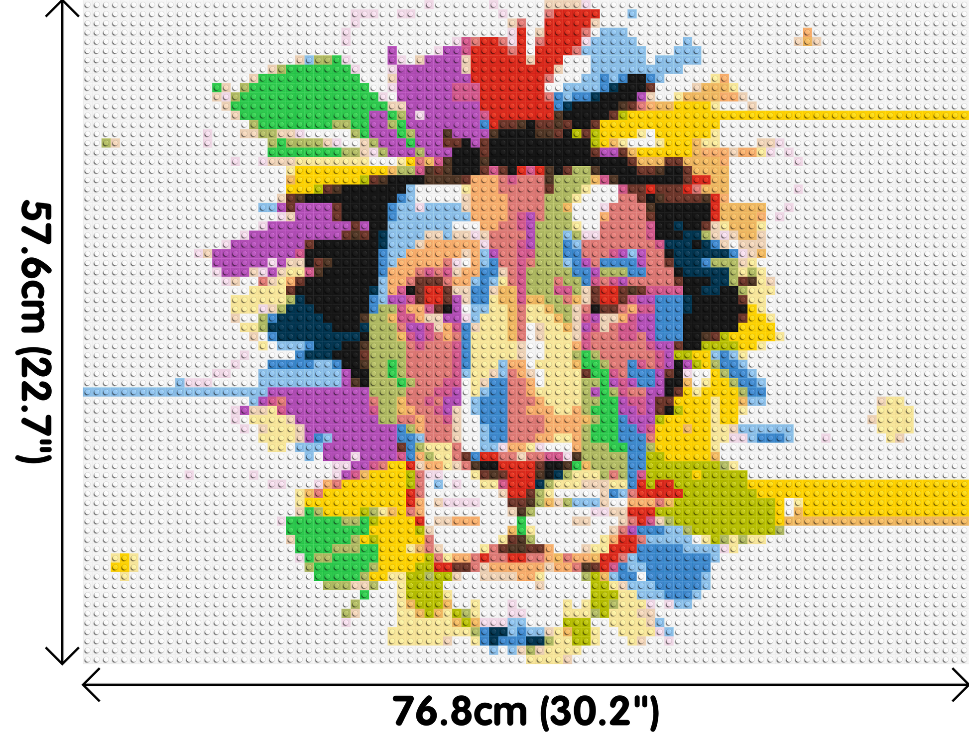 Abstract Lion Colourful Pop Art - Brick Art Mosaic Kit 4x3 dimensions