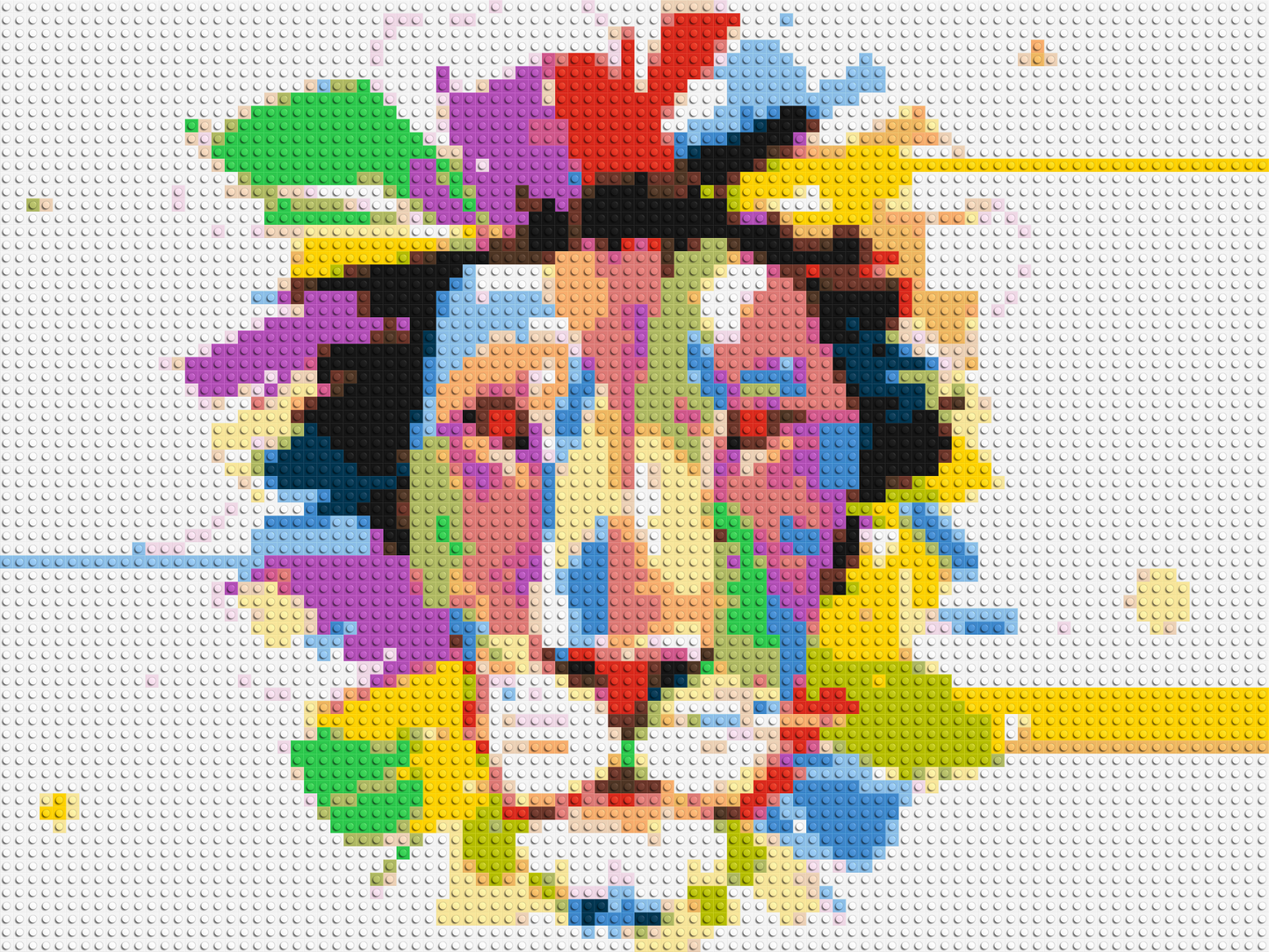 Abstract Lion Colourful Pop Art - Brick Art Mosaic Kit 4x3 large