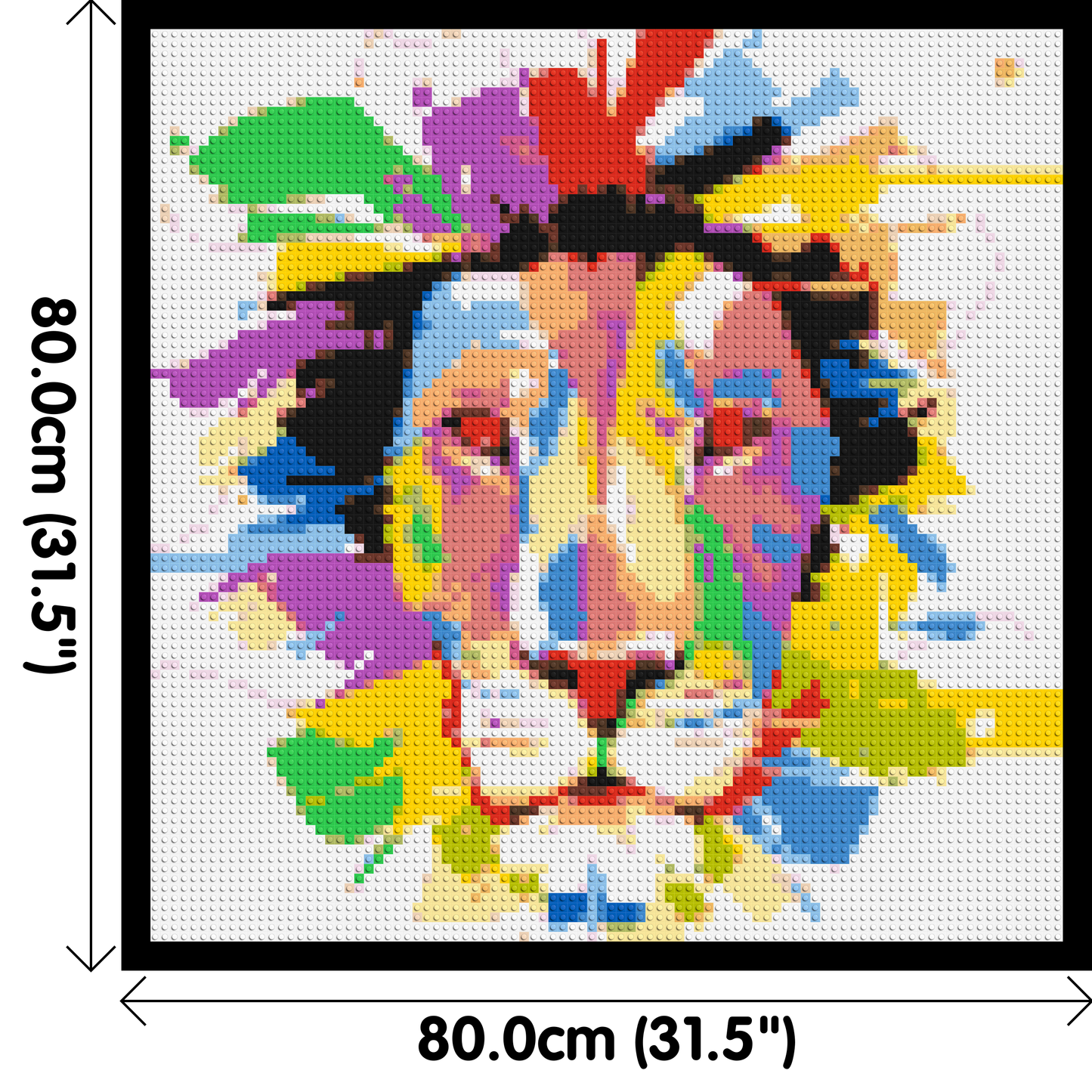 Abstract Lion Colourful Pop Art - Brick Art Mosaic Kit 4x4 large