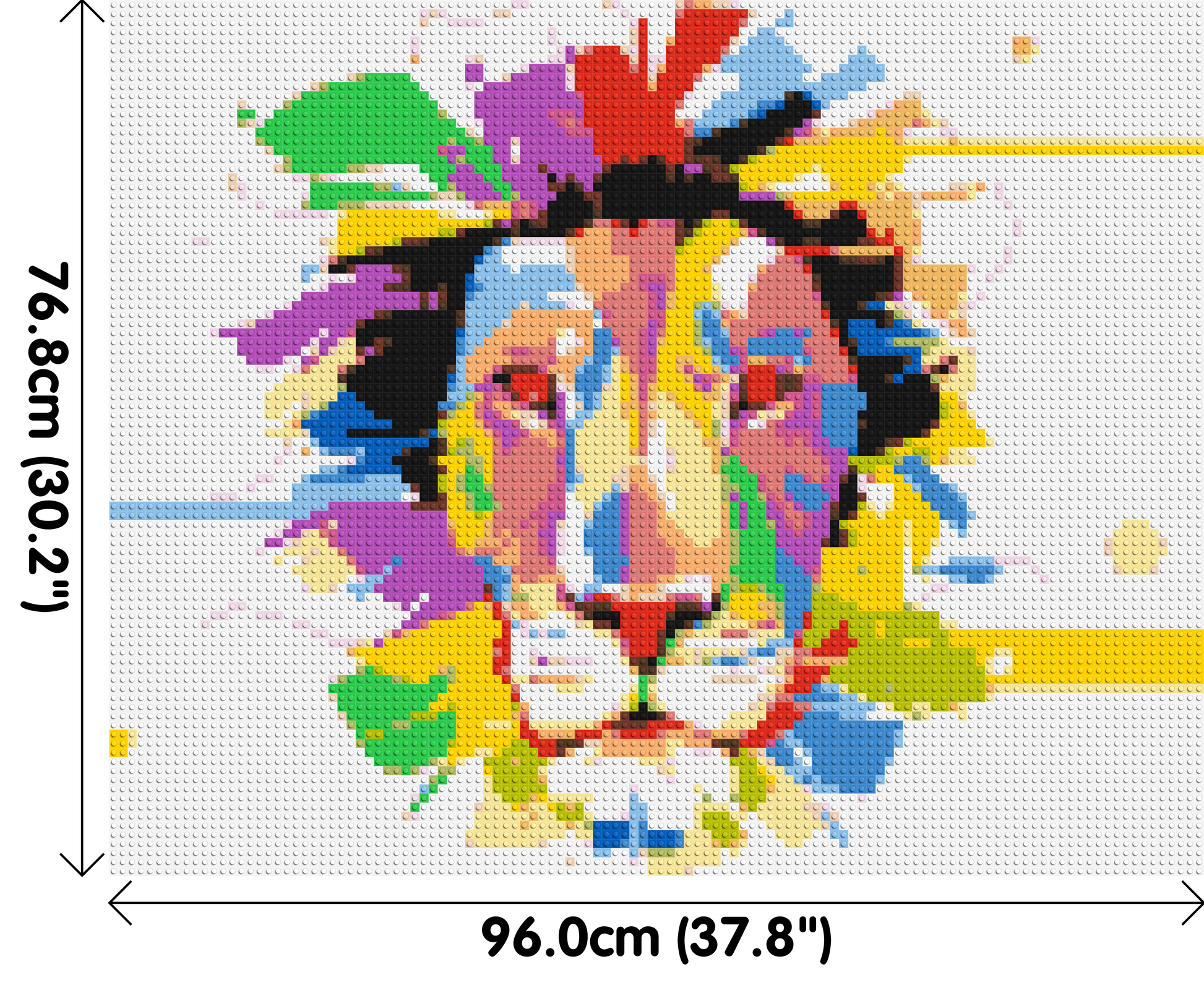 Abstract Lion Colourful Pop Art - Brick Art Mosaic Kit 5x4 dimensions