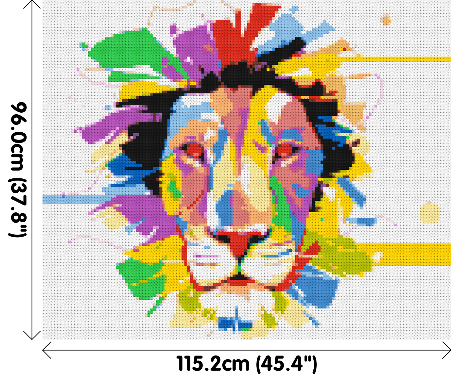 Abstract Lion Colourful Pop Art - Brick Art Mosaic Kit 6x5 large