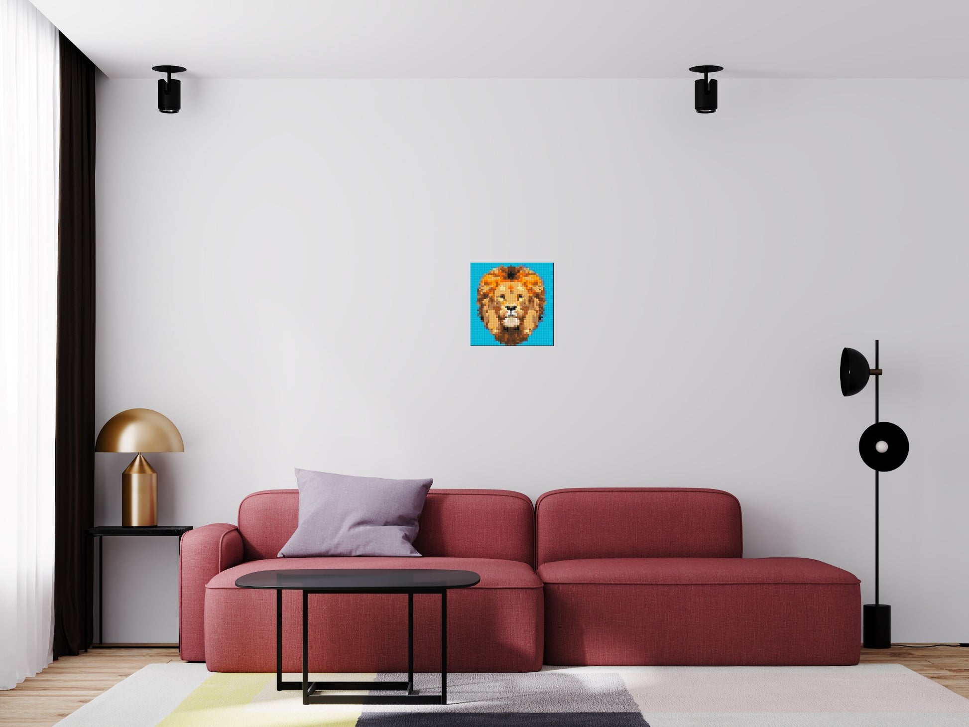 Lion King Pop Art - Brick Art Mosaic Kit 2x2 scene