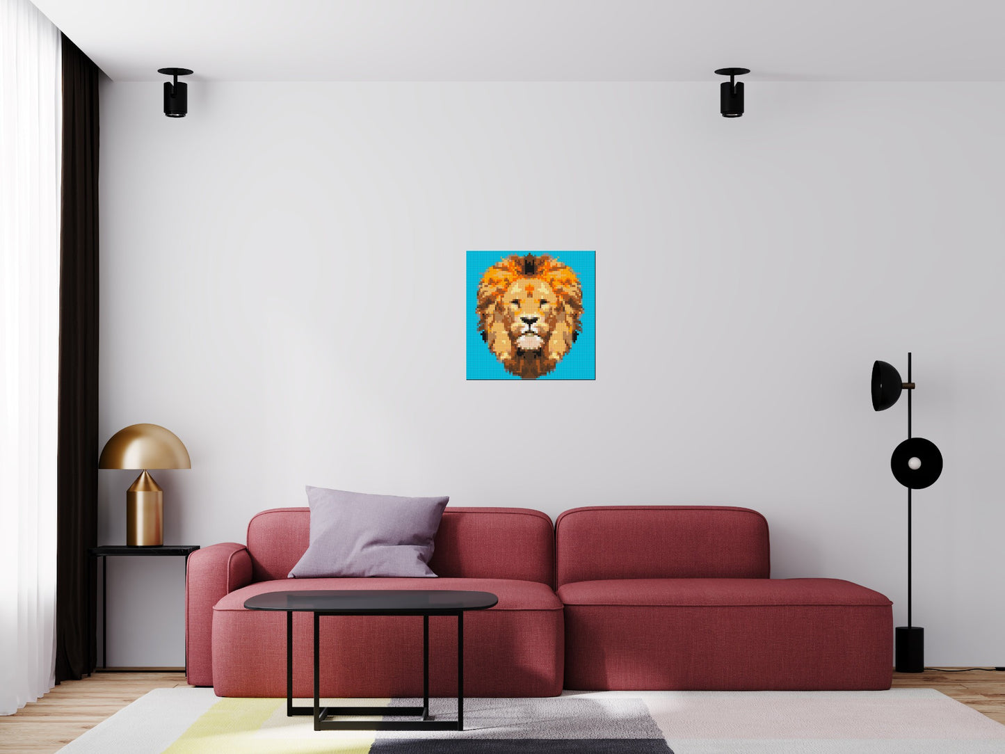 Lion King Pop Art - Brick Art Mosaic Kit 3x3 large