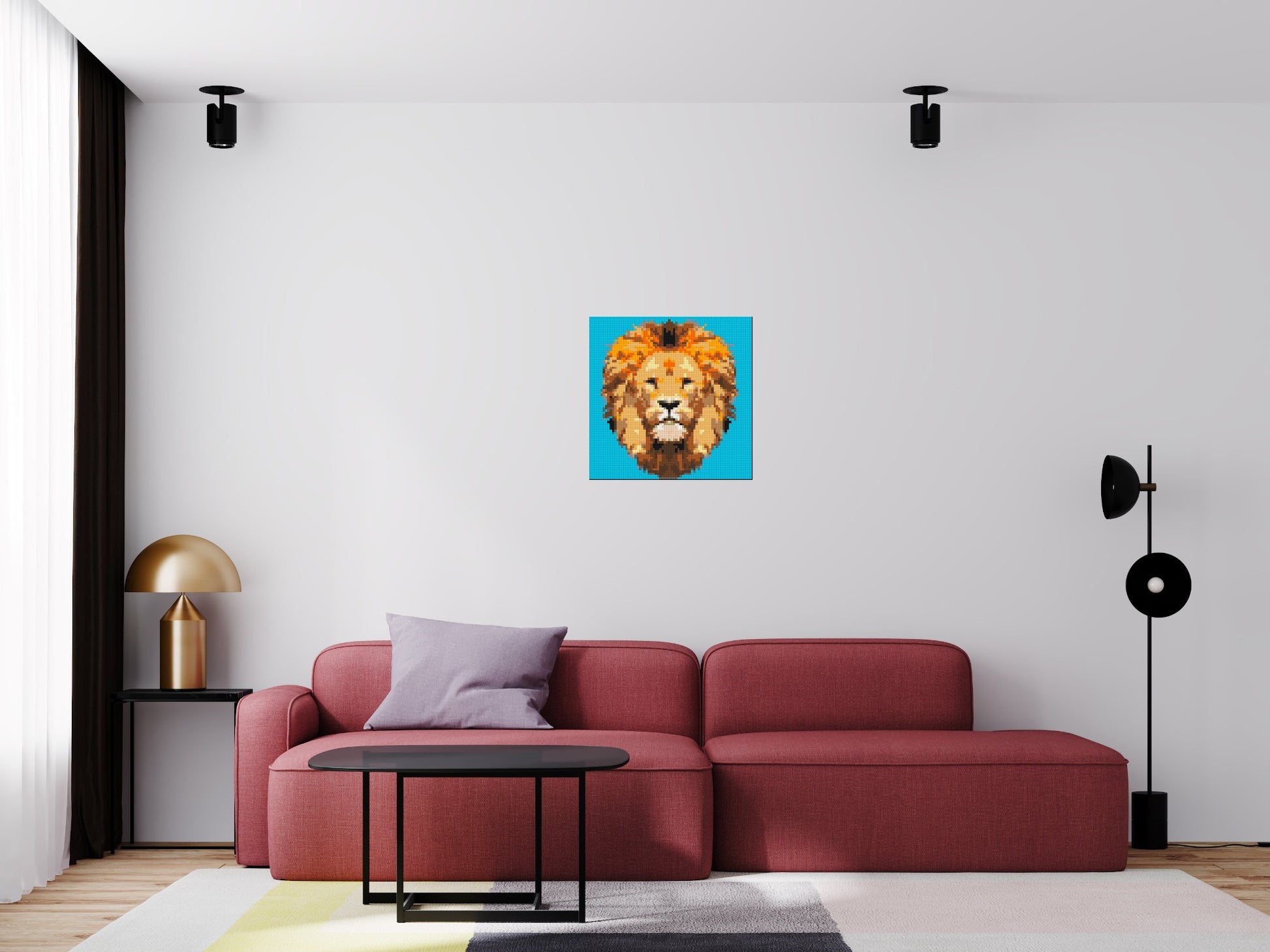 Lion King Pop Art - Brick Art Mosaic Kit 3x3 scene