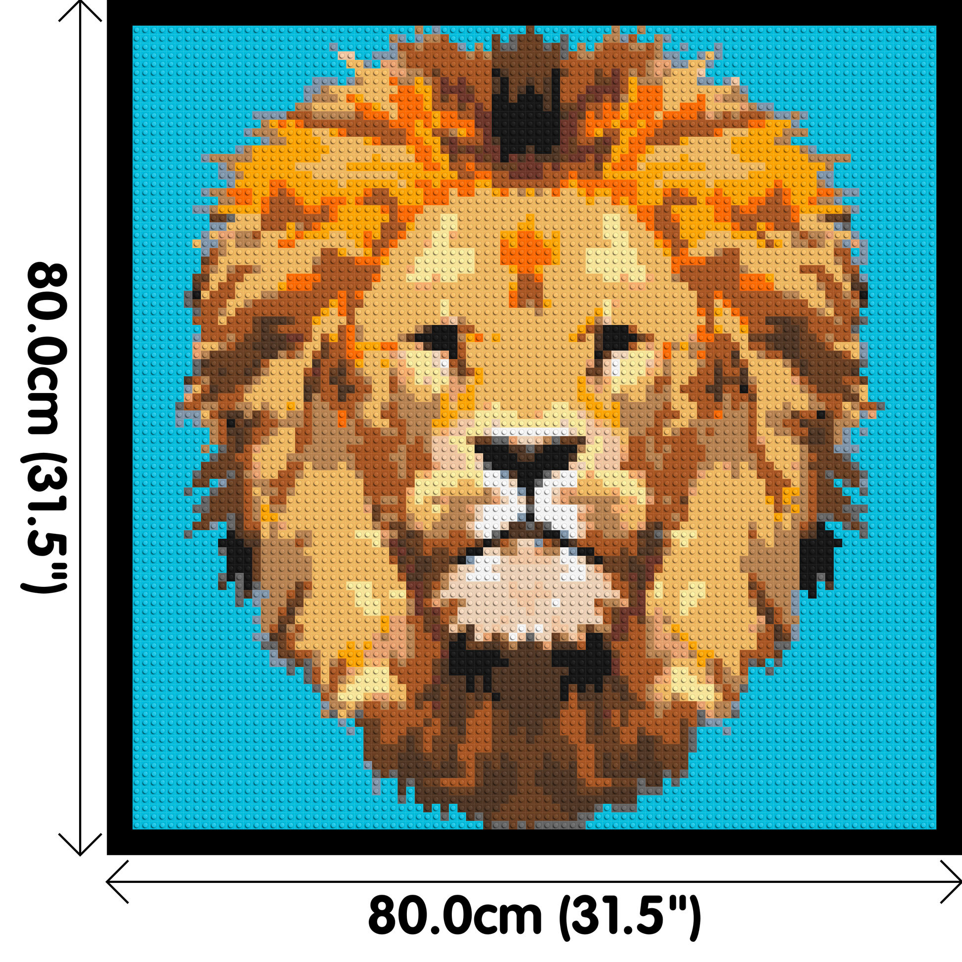 Lion King Pop Art - Brick Art Mosaic Kit 4x4 dimensions with frame