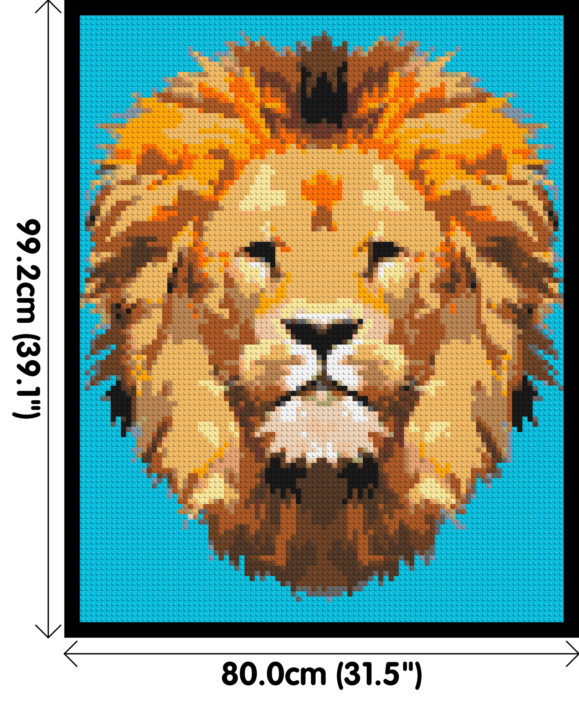 Lion King Pop Art - Brick Art Mosaic Kit 4x5 dimensions with frame