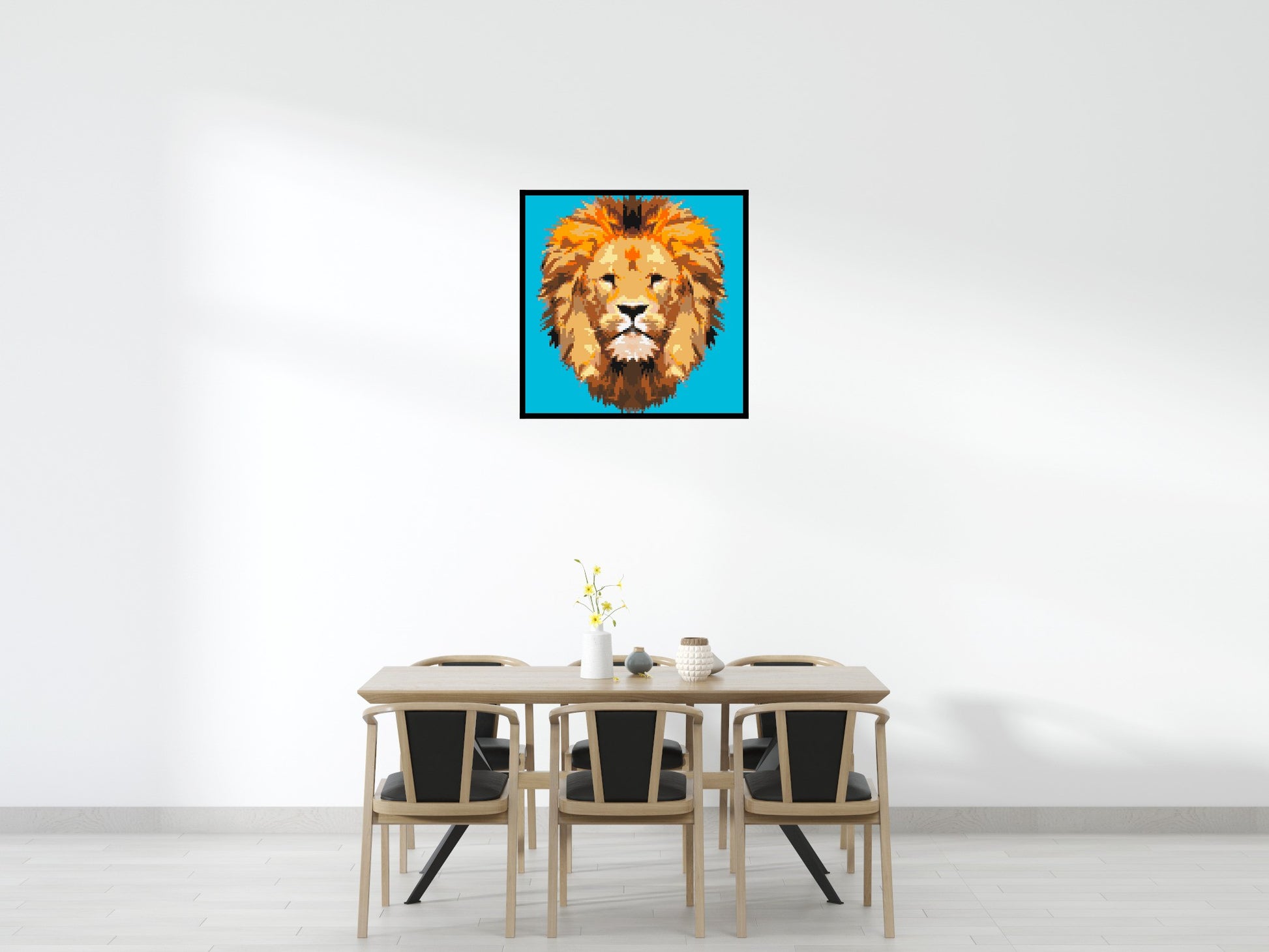 Lion King Pop Art - Brick Art Mosaic Kit 5x5 scene with frame