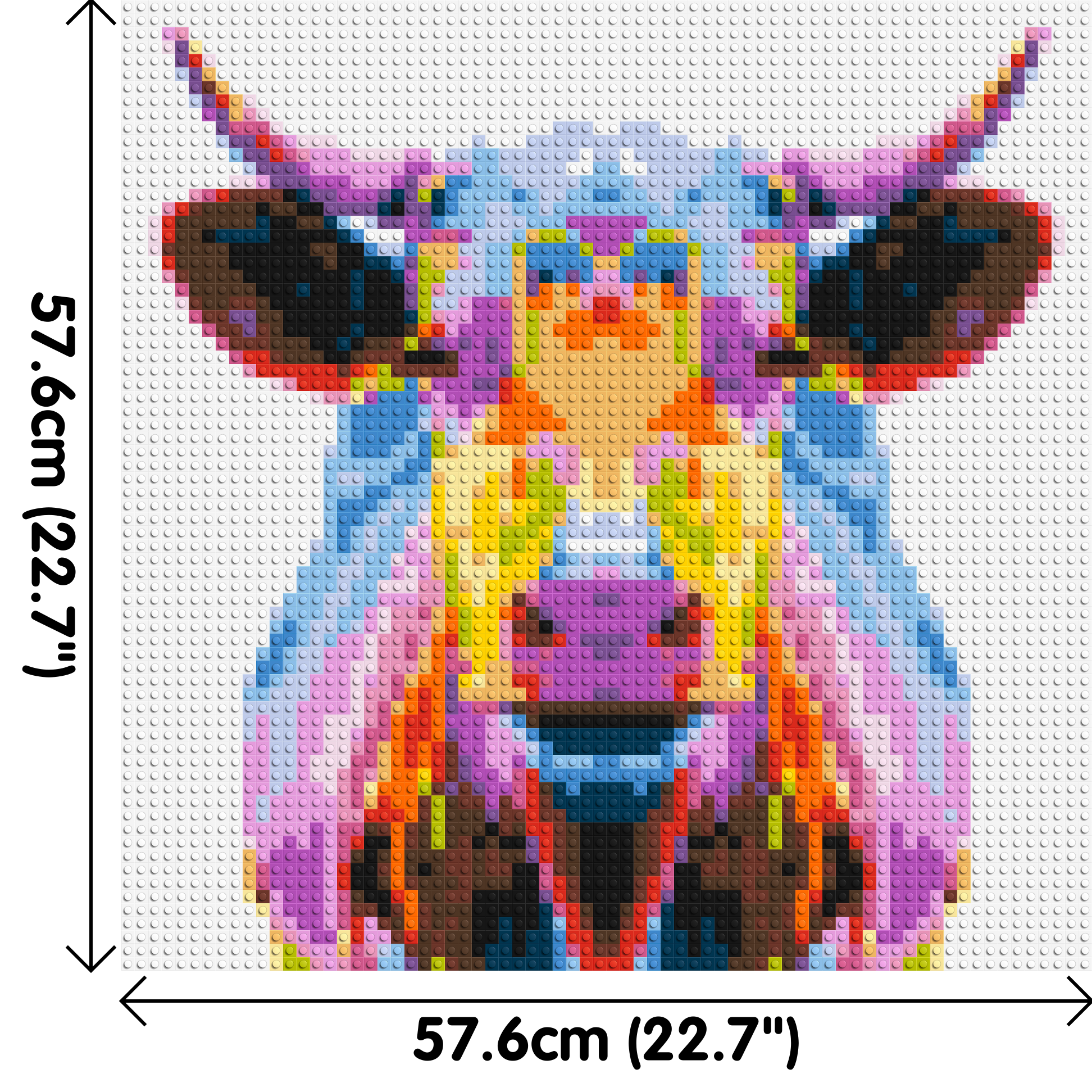 Cow Colourful Pop Art  - Brick Art Mosaic Kit 3x3 dimensions