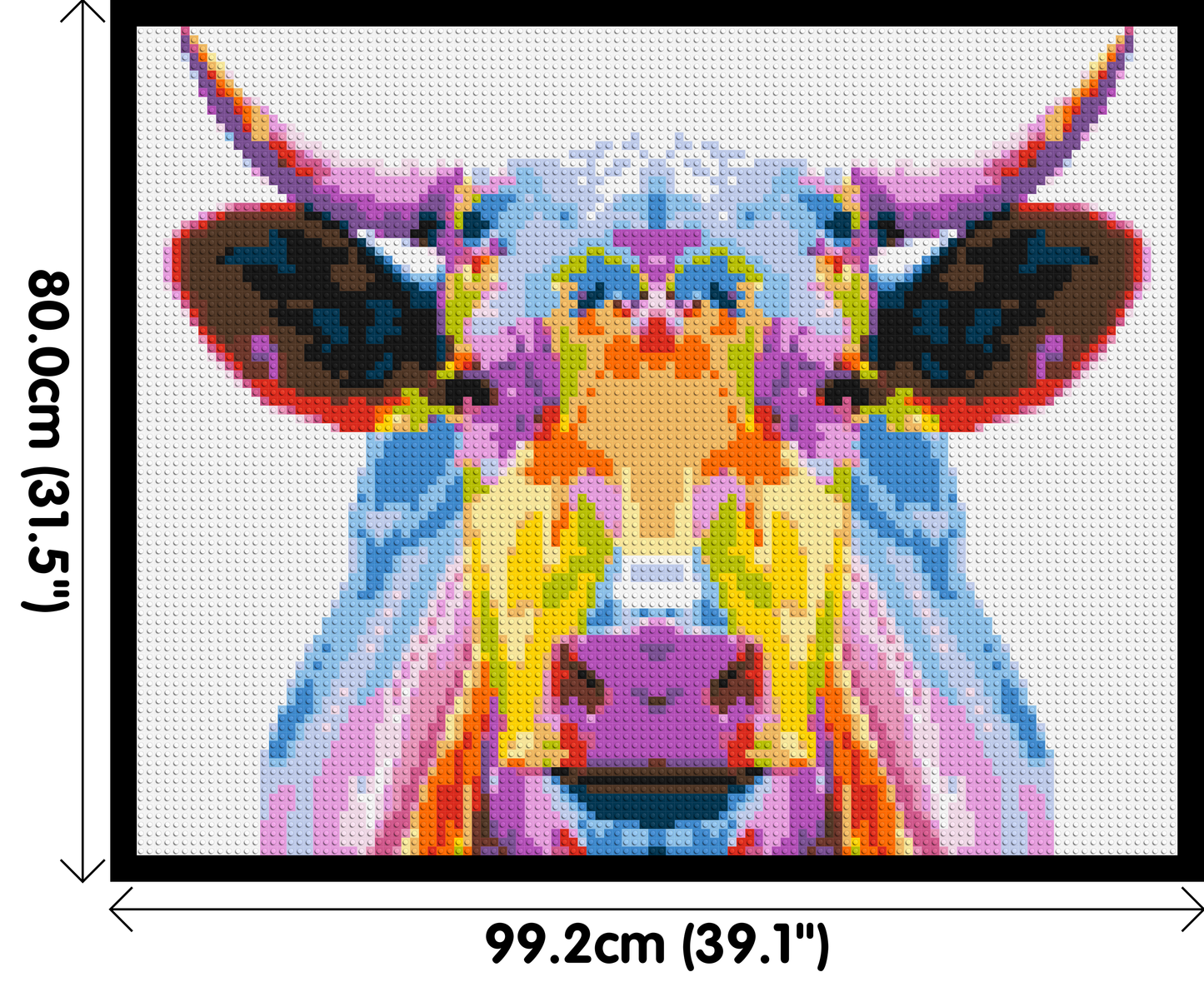 Cow Colourful Pop Art  - Brick Art Mosaic Kit 5x4 large