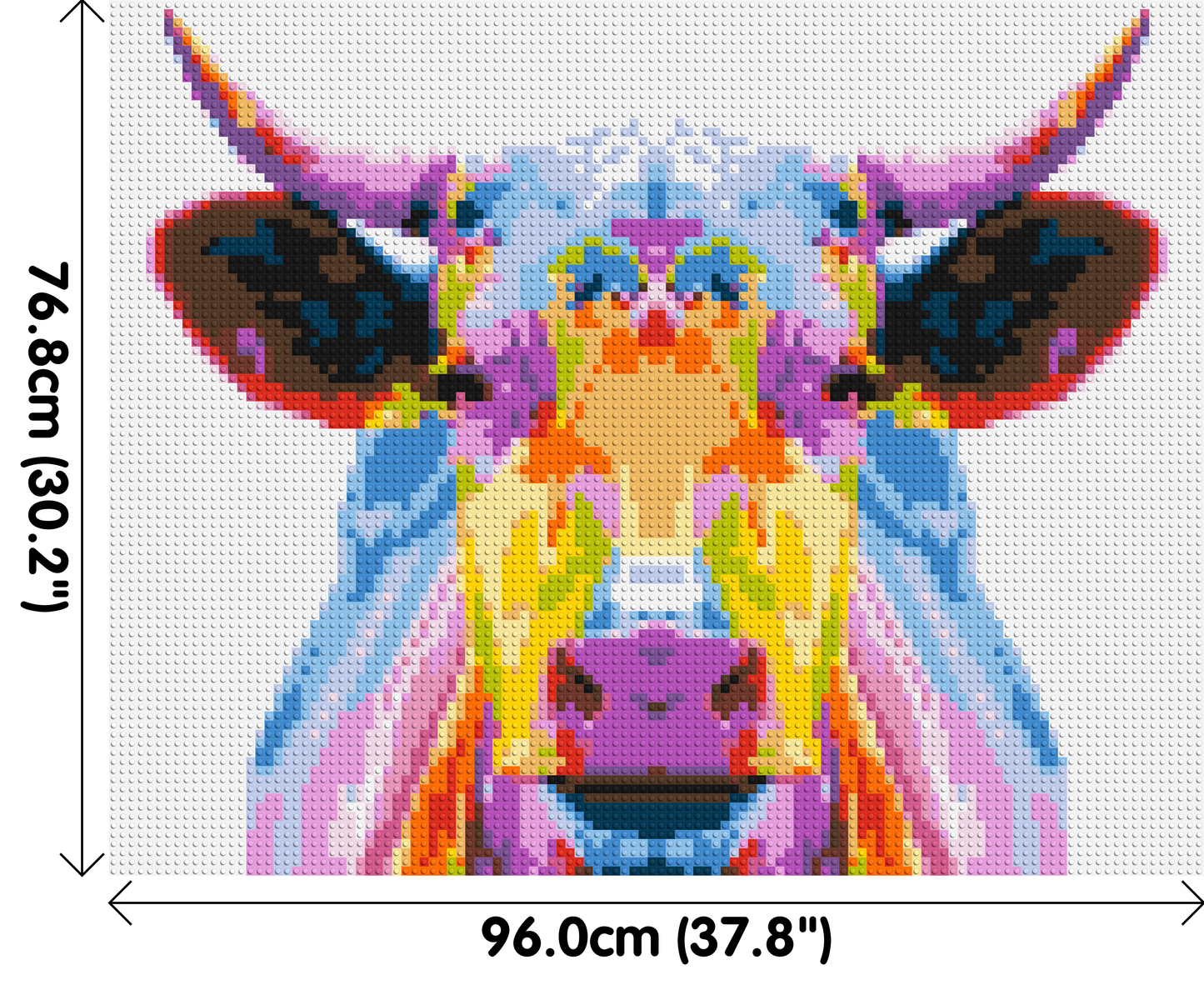 Cow Colourful Pop Art  - Brick Art Mosaic Kit 5x4 large