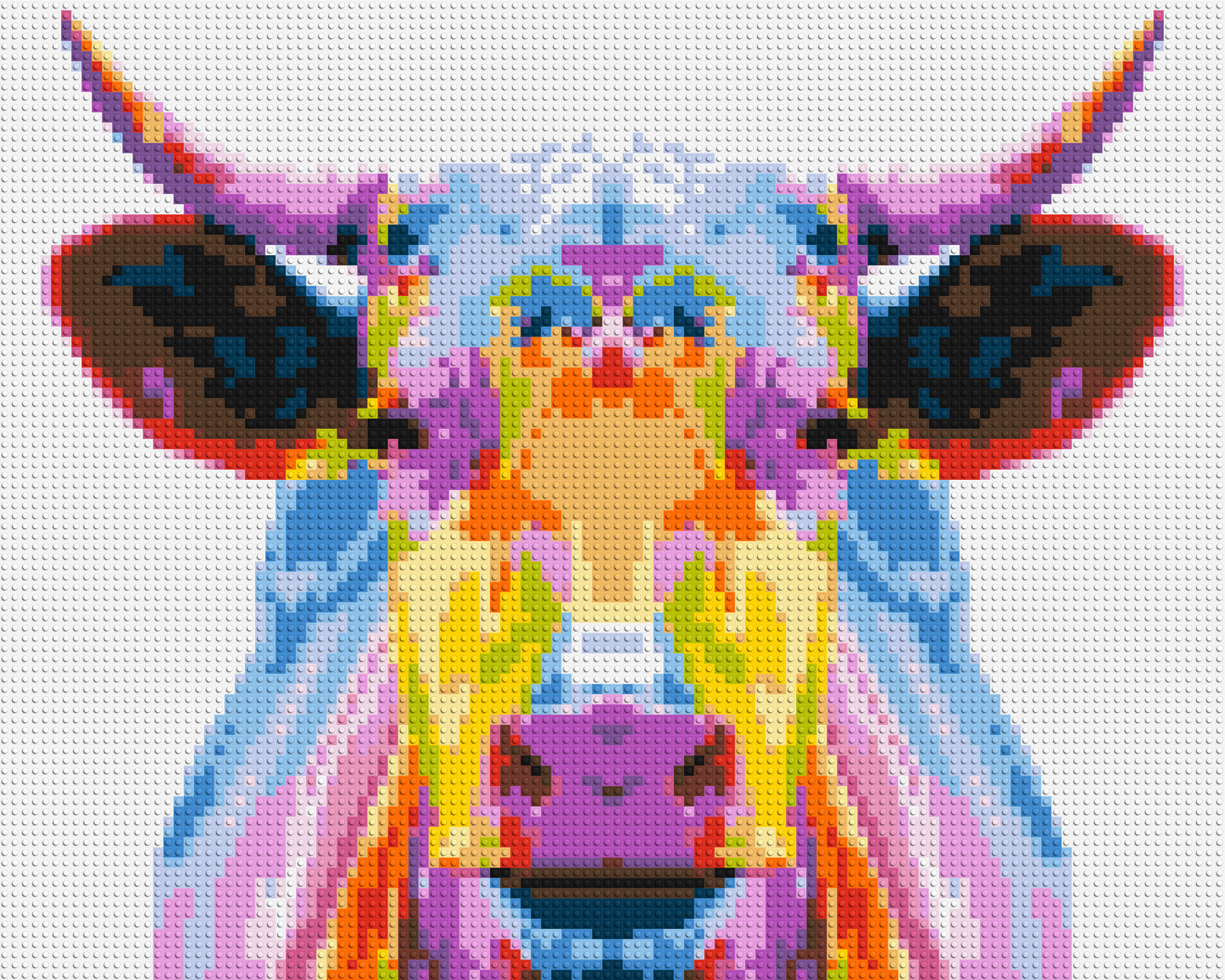 Cow Colourful Pop Art  - Brick Art Mosaic Kit 5x4 large