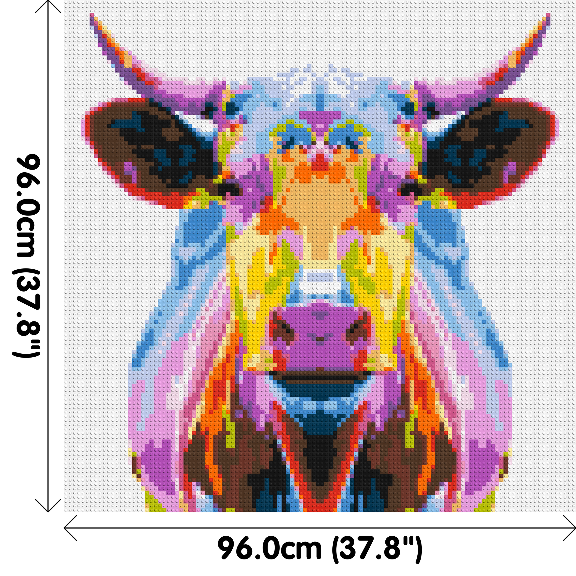 Cow Colourful Pop Art  - Brick Art Mosaic Kit 5x5 dimensions