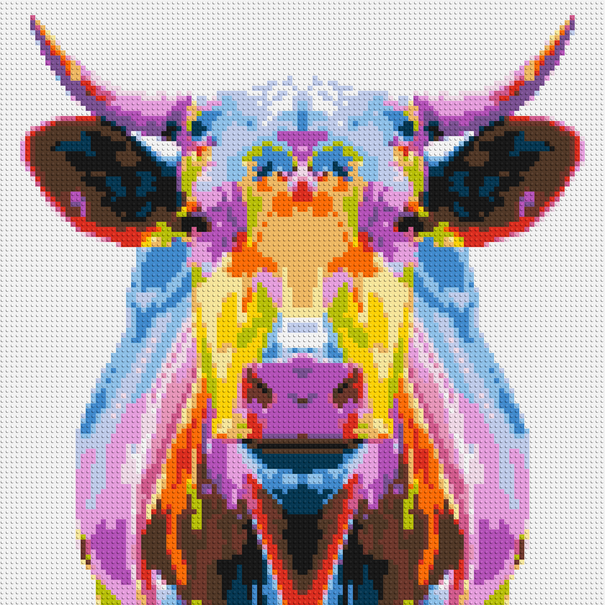 Cow Colourful Pop Art  - Brick Art Mosaic Kit 5x5 large