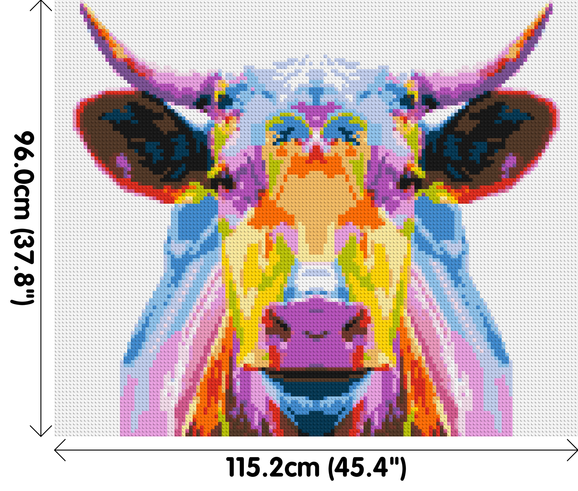 Cow Colourful Pop Art  - Brick Art Mosaic Kit 6x5 dimensions