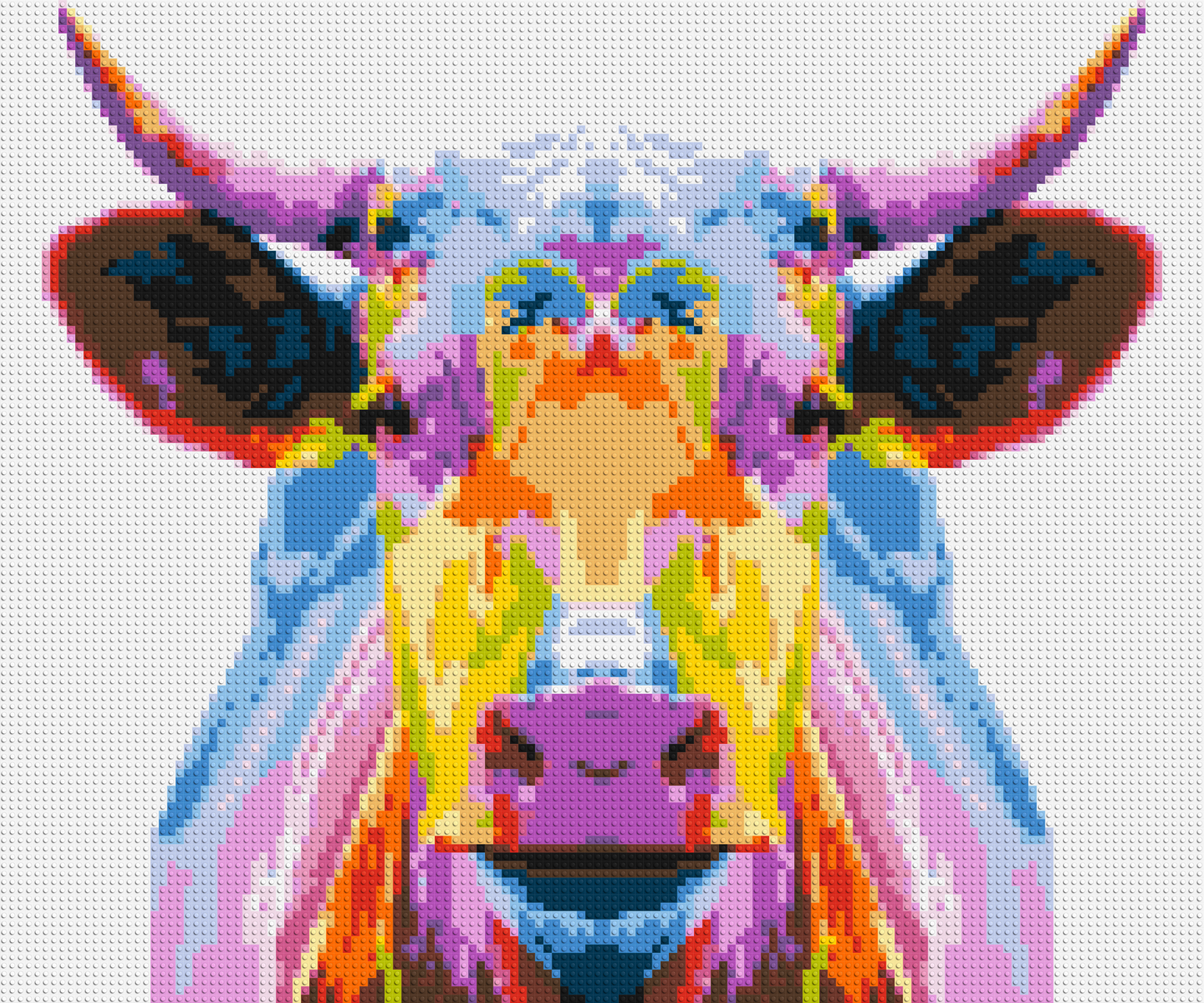 Cow Colourful Pop Art  - Brick Art Mosaic Kit 6x5 large