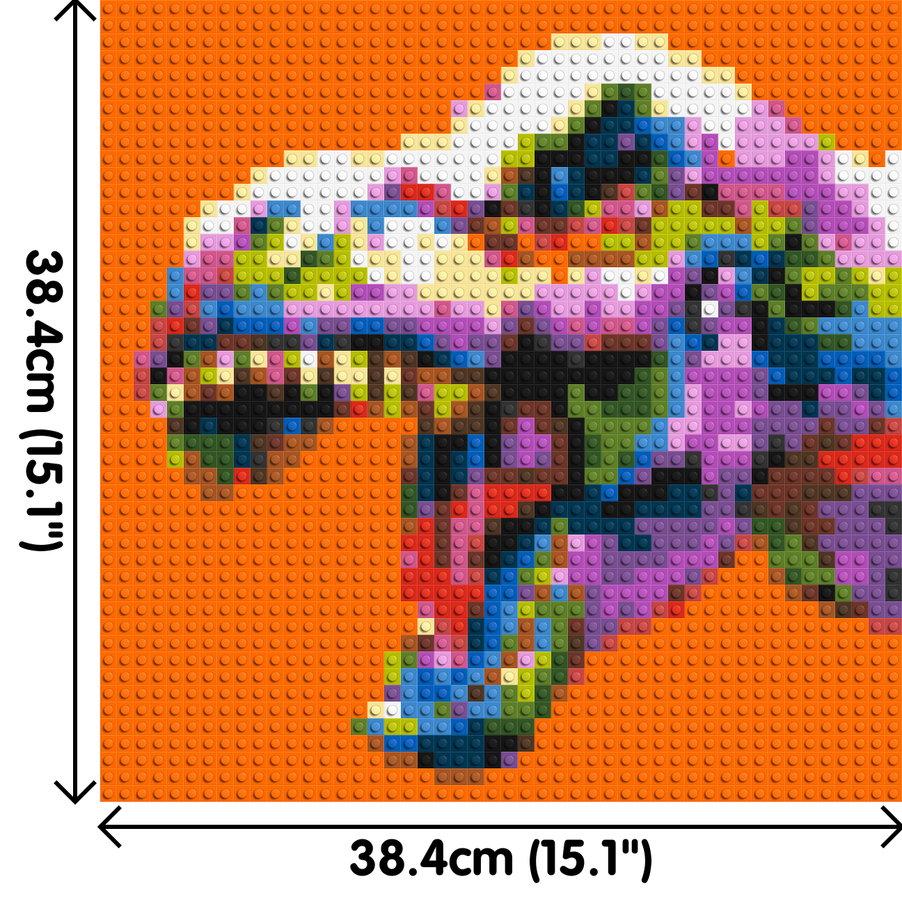 Dinosaur Colourful Pop Art  - Brick Art Mosaic Kit 2x2 dimensions