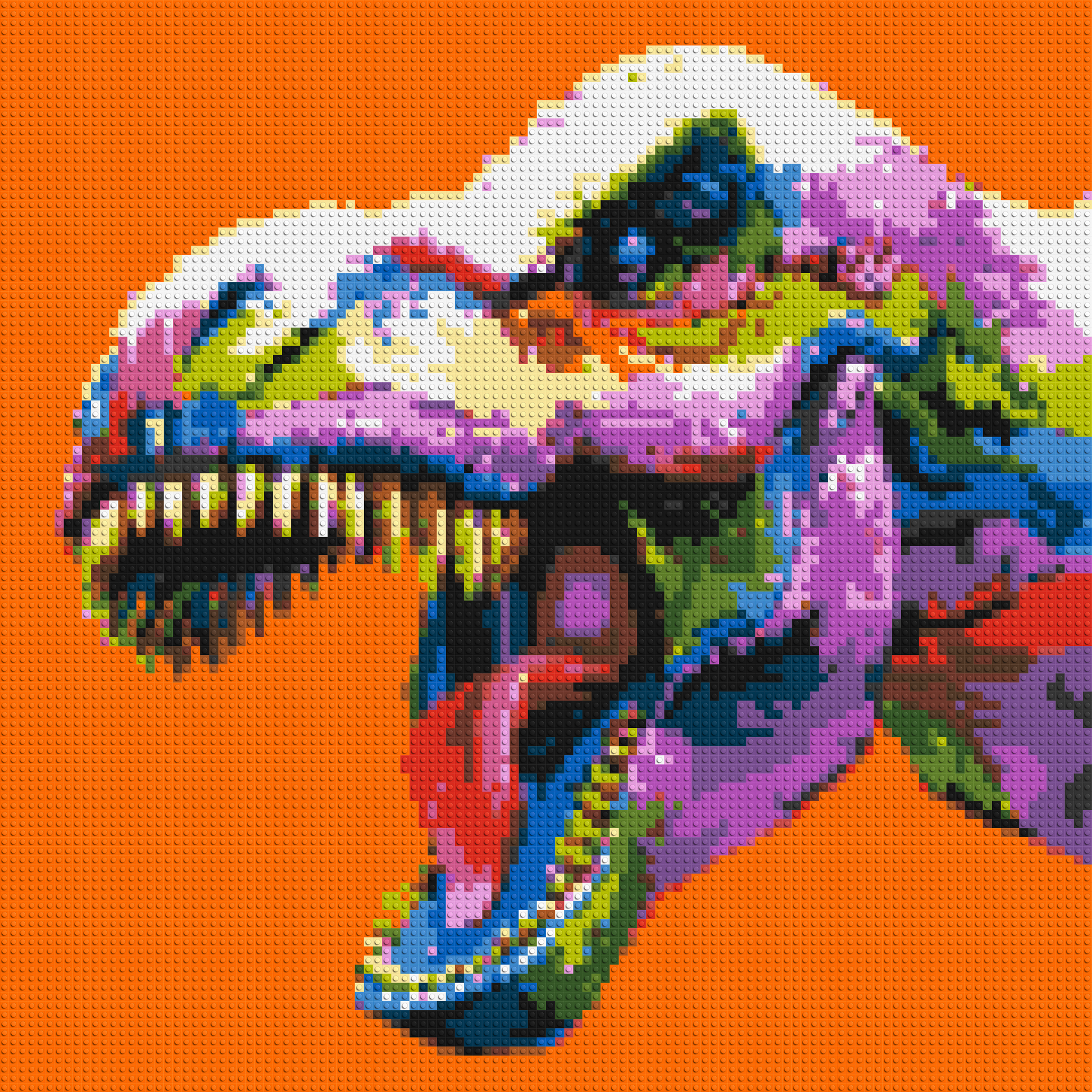 Dinosaur Colourful Pop Art  - Brick Art Mosaic Kit 5x5 large