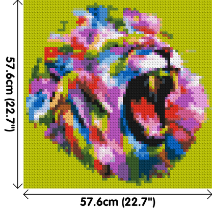 Roaring Lion Colourful Pop Art - Brick Art Mosaic Kit 3x3 large