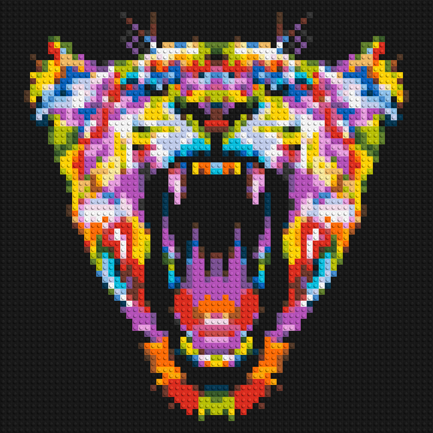 Roaring Tiger Colourful Pop Art - Brick Art Mosaic Kit 3x3 large