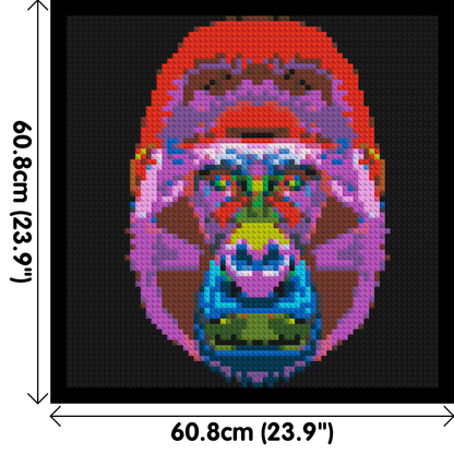 Gorilla Colourful Pop Art  - Brick Art Mosaic Kit 3x3 large