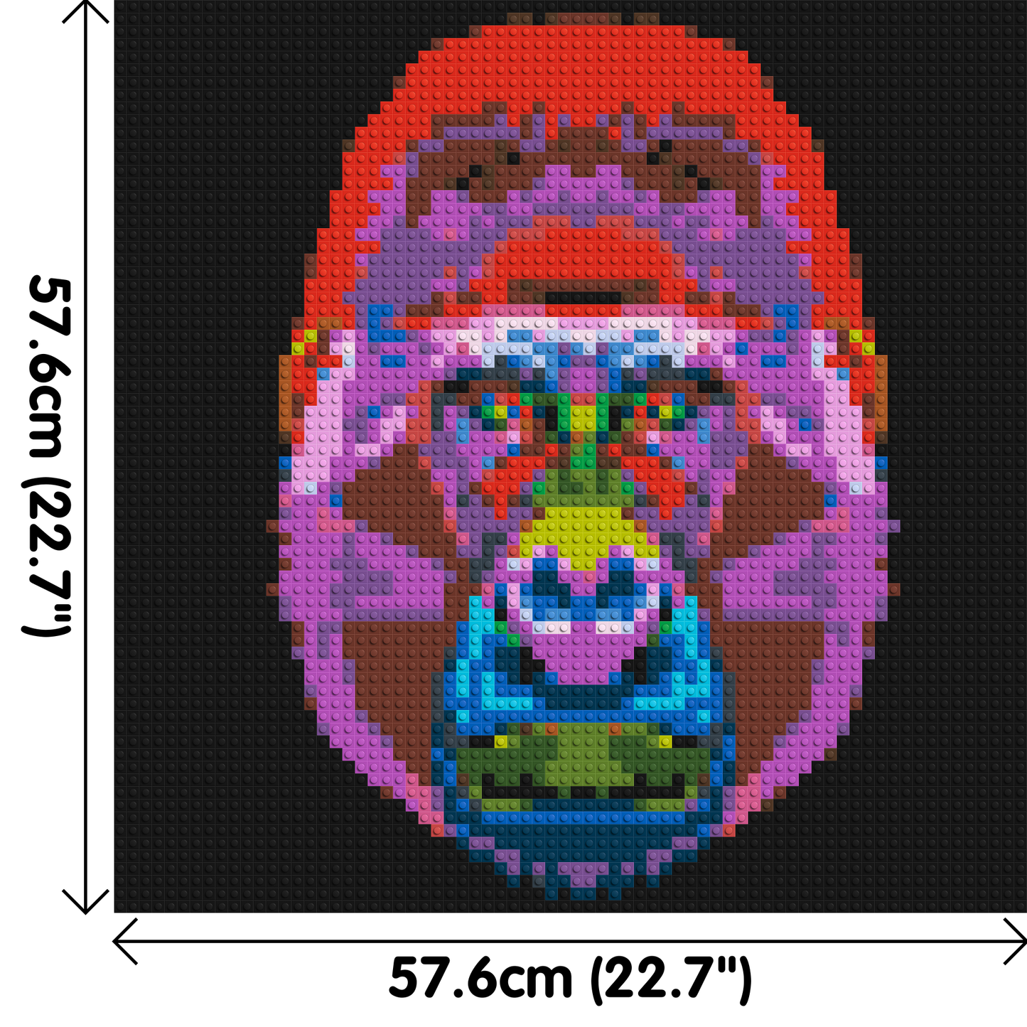 Gorilla Colourful Pop Art  - Brick Art Mosaic Kit 3x3 large