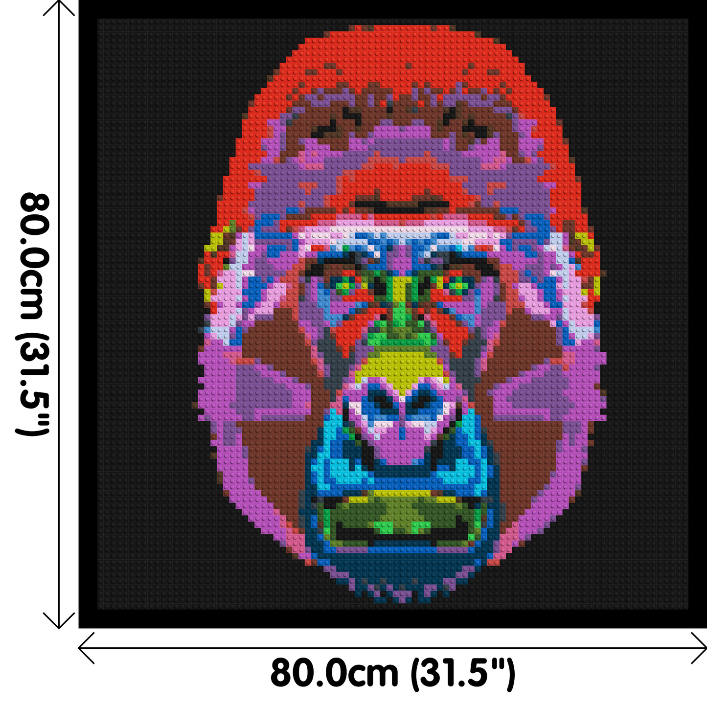 Gorilla Colourful Pop Art  - Brick Art Mosaic Kit 4x4 large