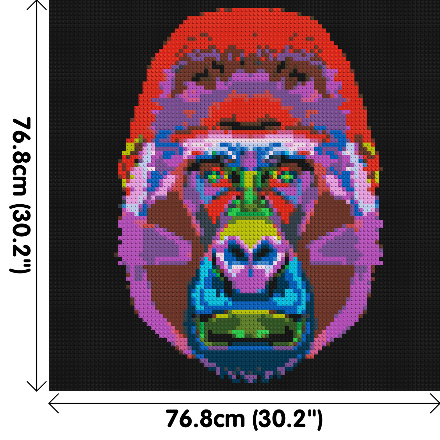 Gorilla Colourful Pop Art  - Brick Art Mosaic Kit 4x4 large