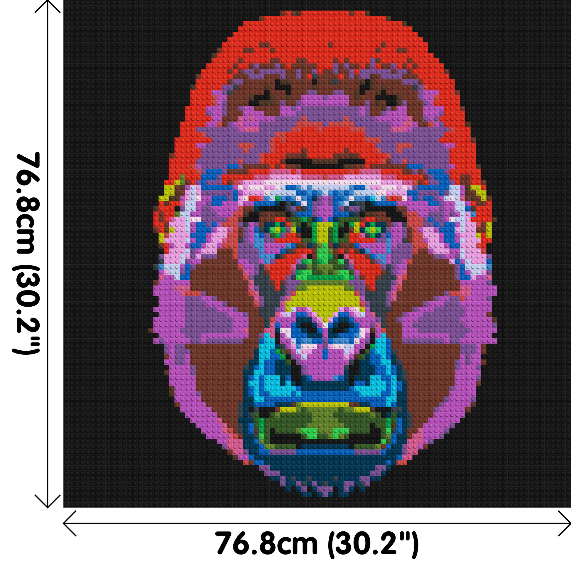 Gorilla Colourful Pop Art  - Brick Art Mosaic Kit 4x4 dimensions