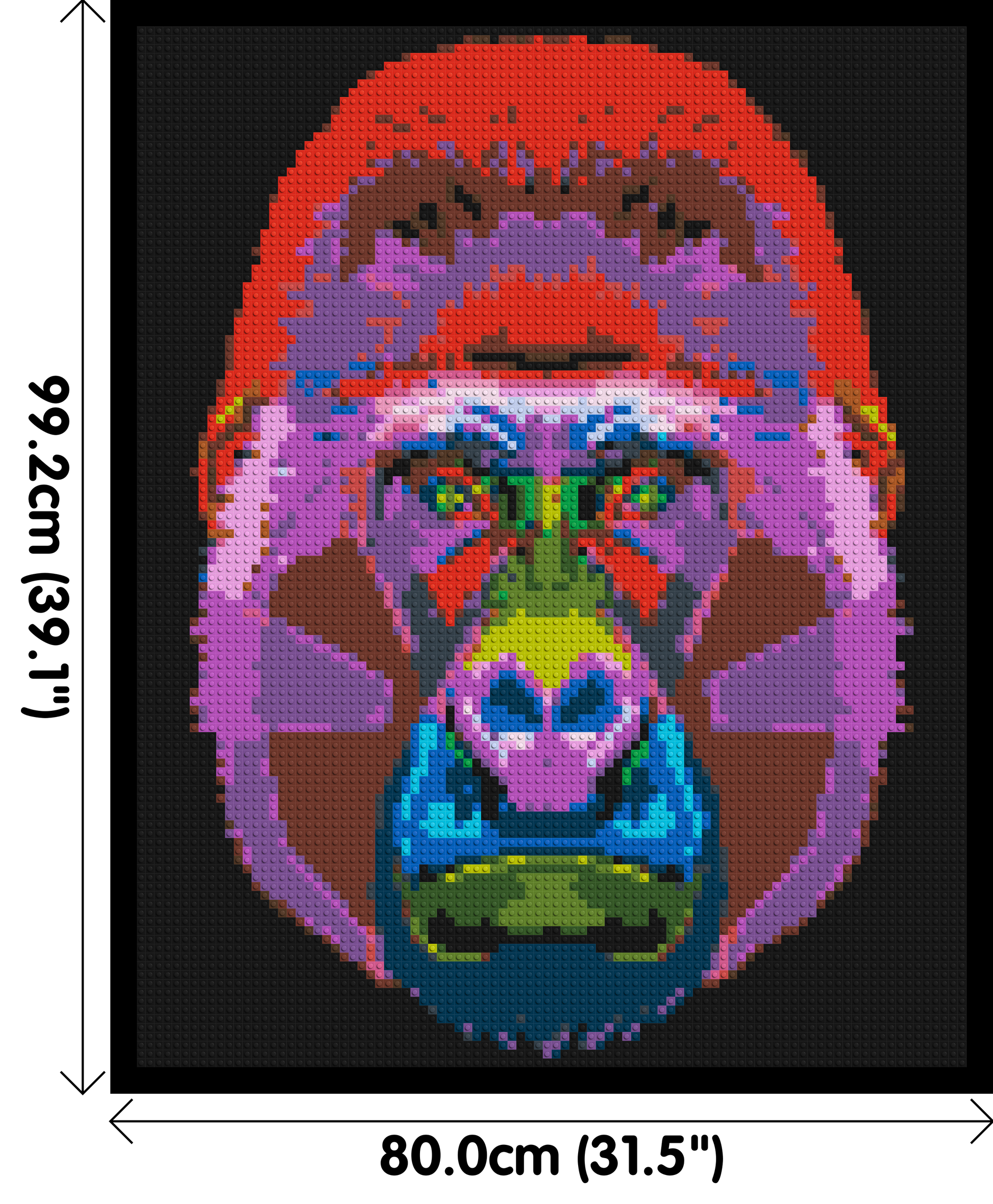 Gorilla Colourful Pop Art  - Brick Art Mosaic Kit 4x5 dimensions with frame