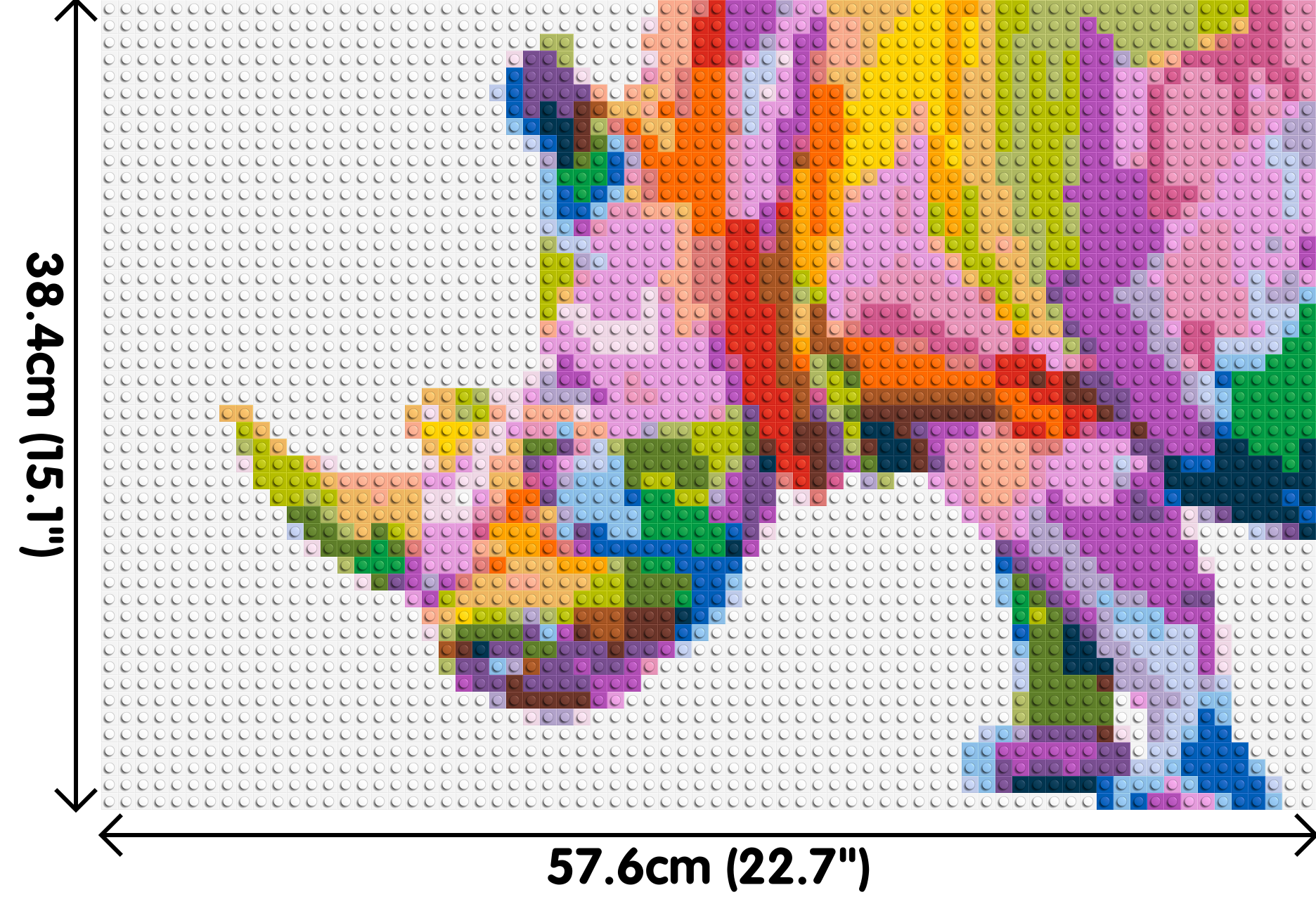 Rhinoceros Colourful Pop Art  - Brick Art Mosaic Kit 3x2 dimensions