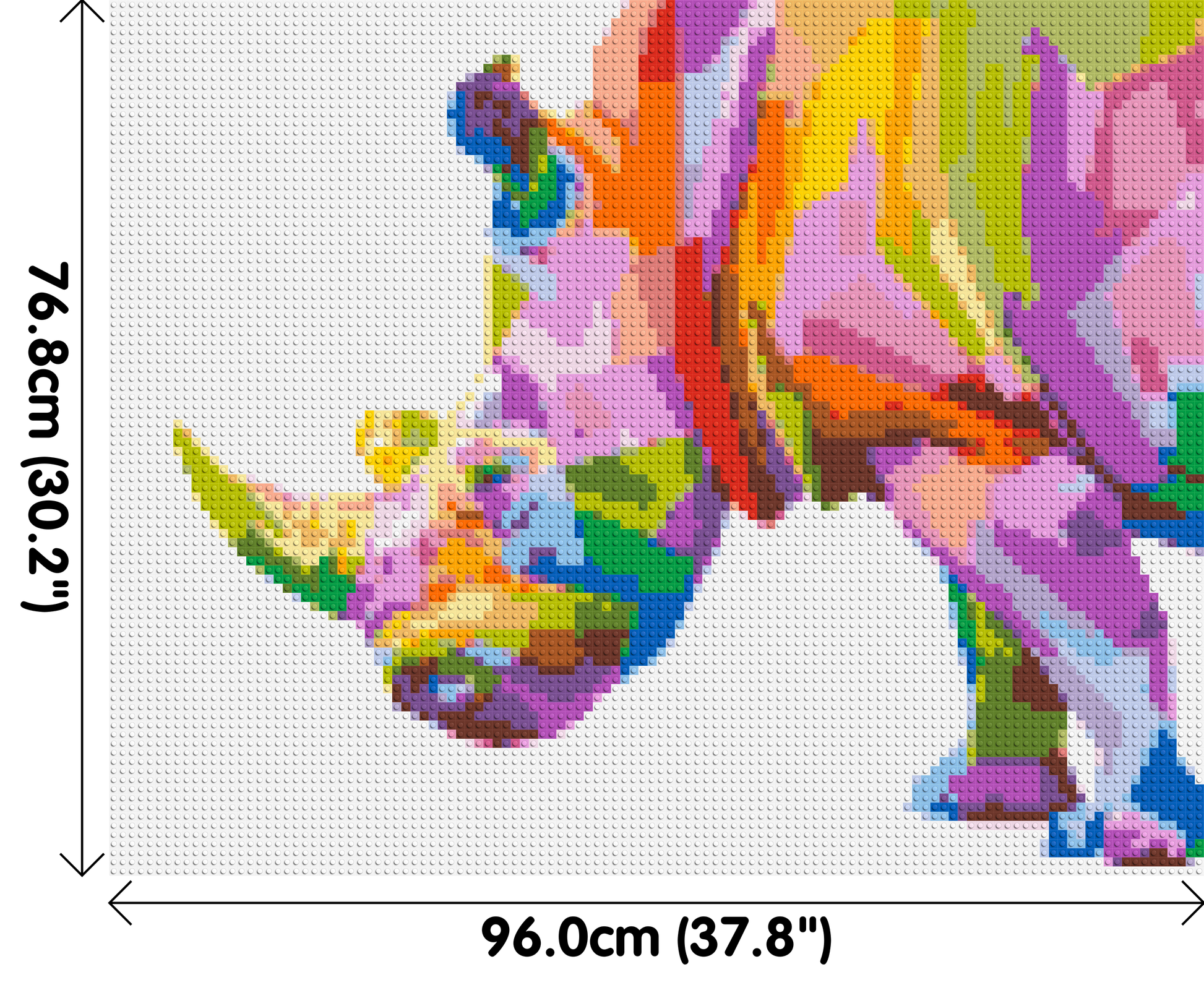 Rhinoceros Colourful Pop Art  - Brick Art Mosaic Kit 5x4 dimensions