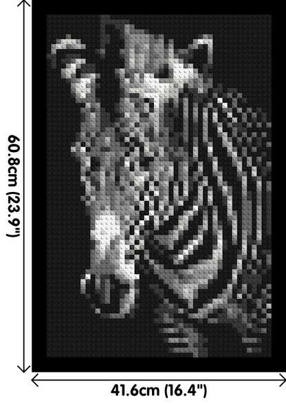 Black & White Zebra - Brick Art Mosaic Kit 2x3 large