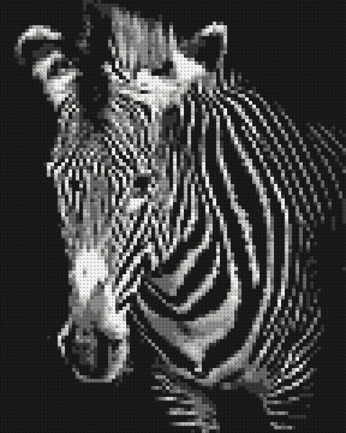 Black & White Zebra - Brick Art Mosaic Kit 4x5 large