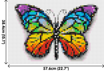 Butterfly Colourful Pop Art  - Brick Art Mosaic Kit 3x2 large