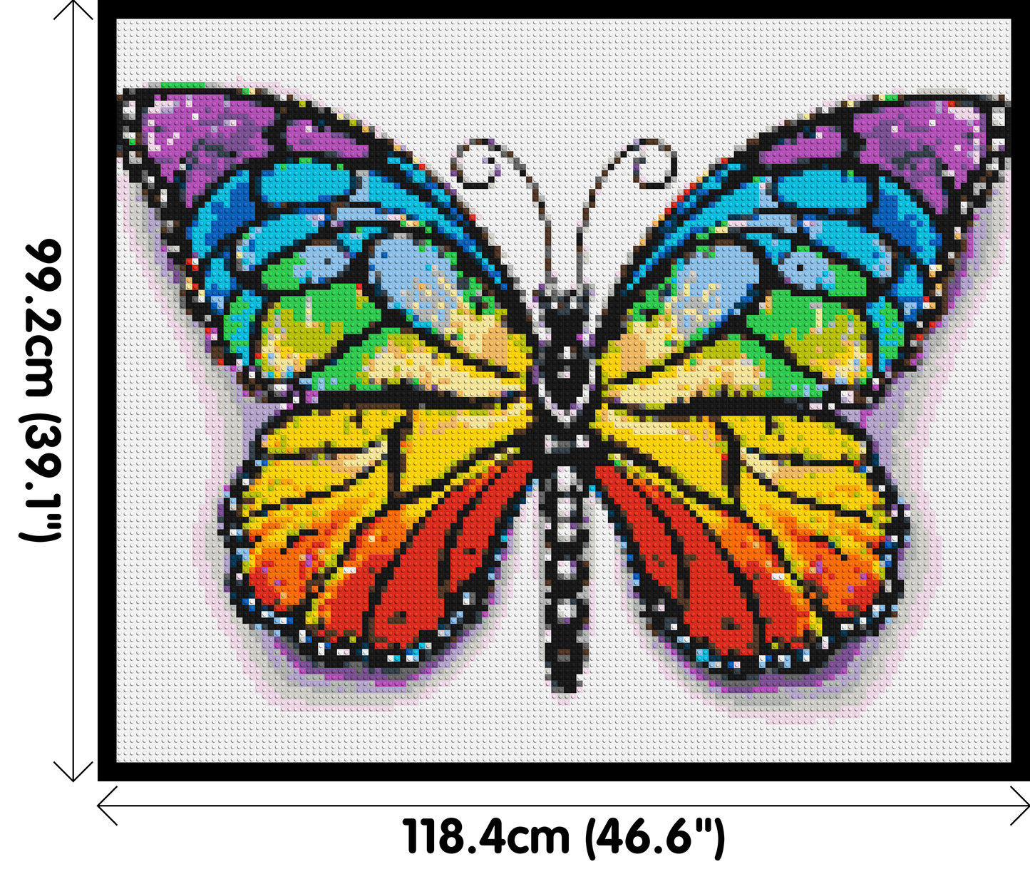 Butterfly Colourful Pop Art  - Brick Art Mosaic Kit 6x5 large