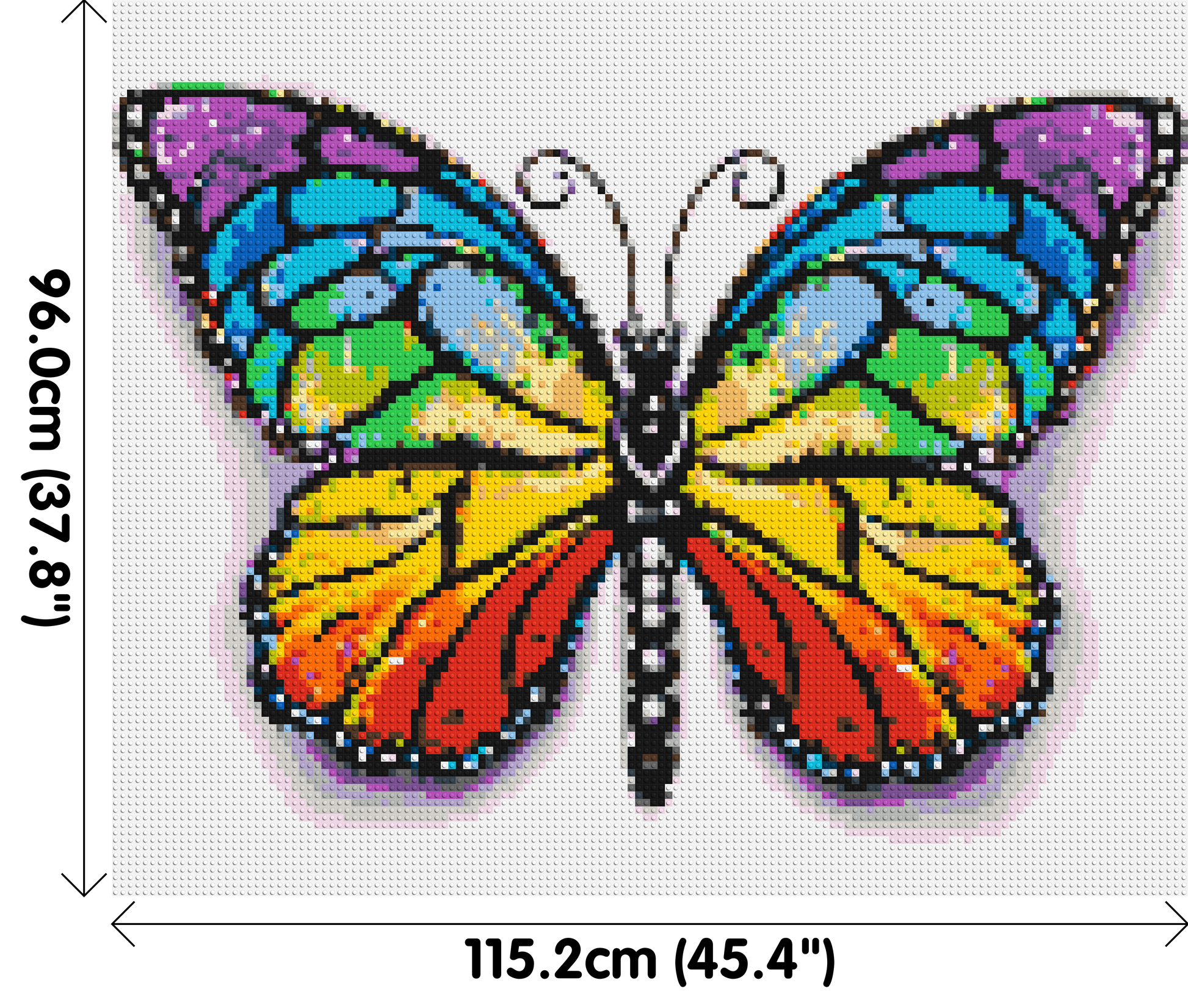 Butterfly Colourful Pop Art  - Brick Art Mosaic Kit 6x5 dimensions