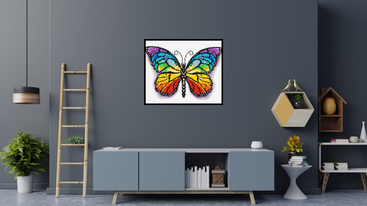 Butterfly Colourful Pop Art  - Brick Art Mosaic Kit 6x5 large