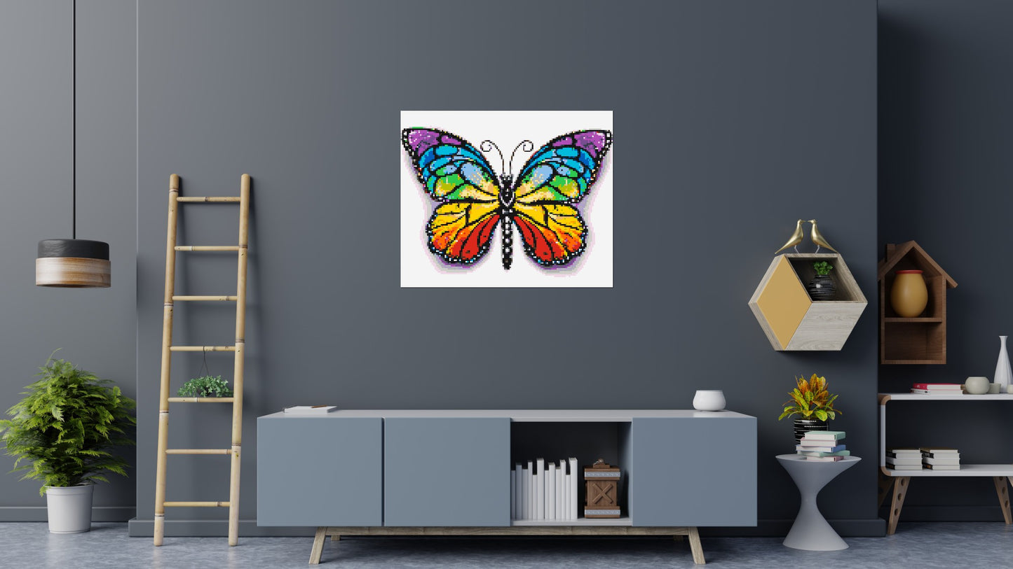 Butterfly Colourful Pop Art  - Brick Art Mosaic Kit 6x5 large