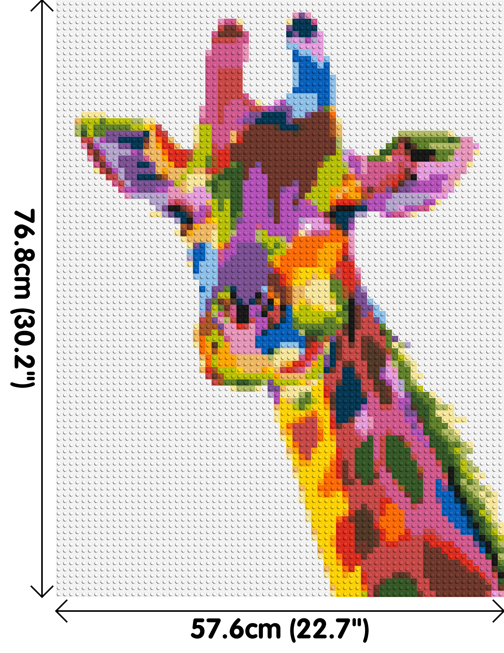 Giraffe Colourful Pop Art - Brick Art Mosaic Kit 3x4 dimensions