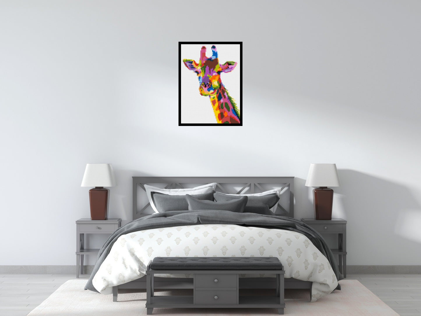 Giraffe Colourful Pop Art - Brick Art Mosaic Kit 3x4 large