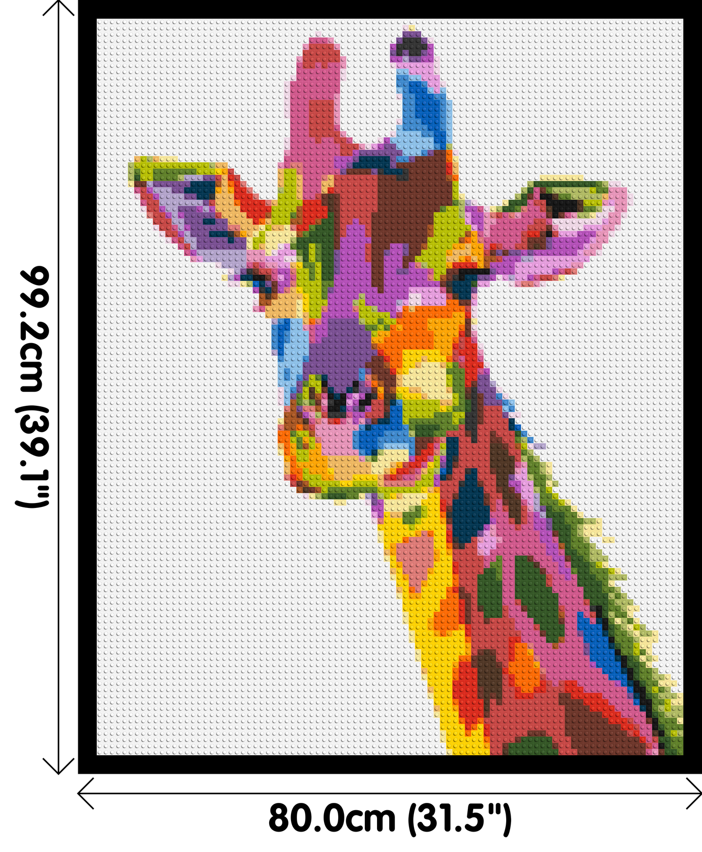 Giraffe Colourful Pop Art - Brick Art Mosaic Kit 4x5 large