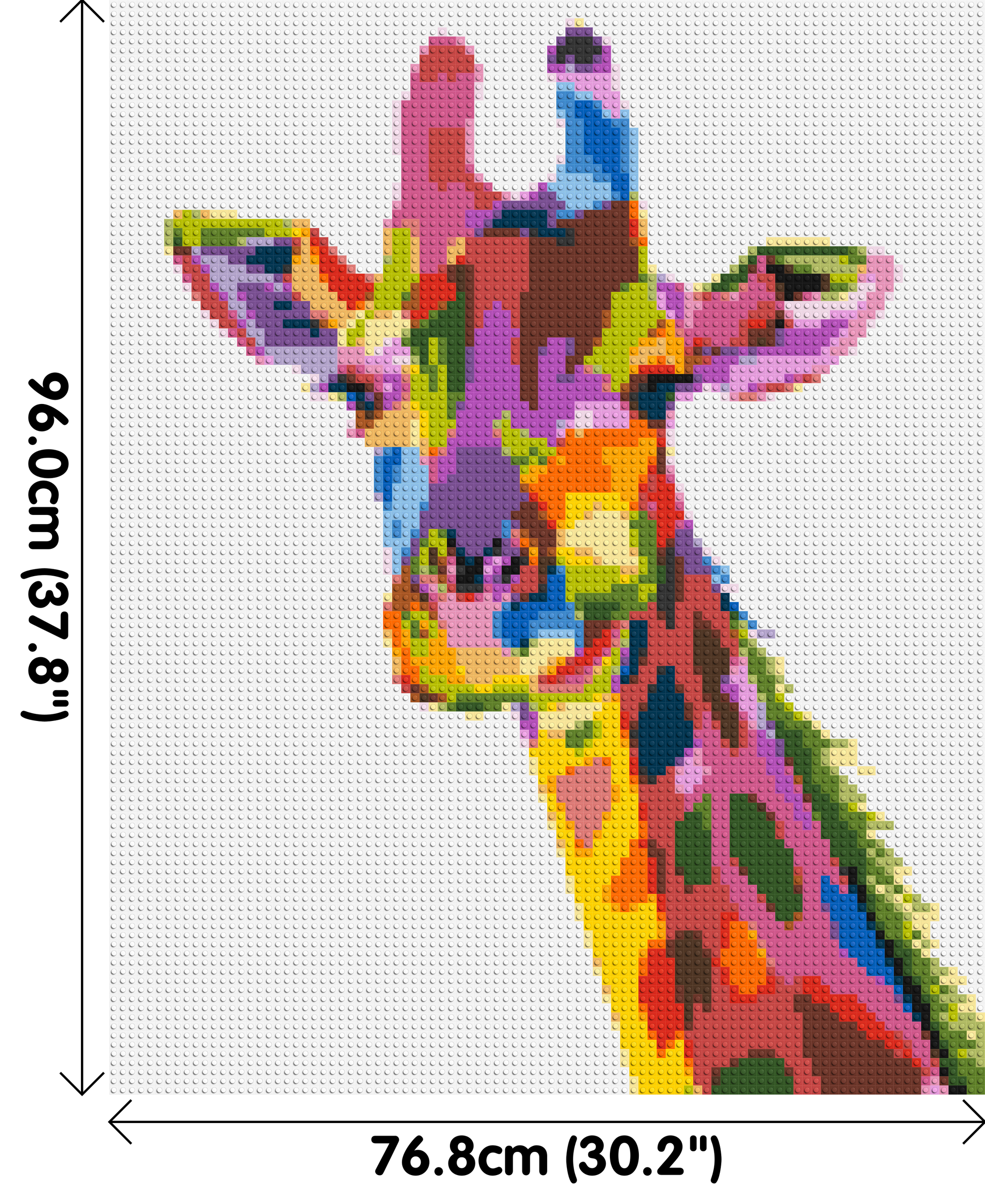 Giraffe Colourful Pop Art - Brick Art Mosaic Kit 4x5 dimensions